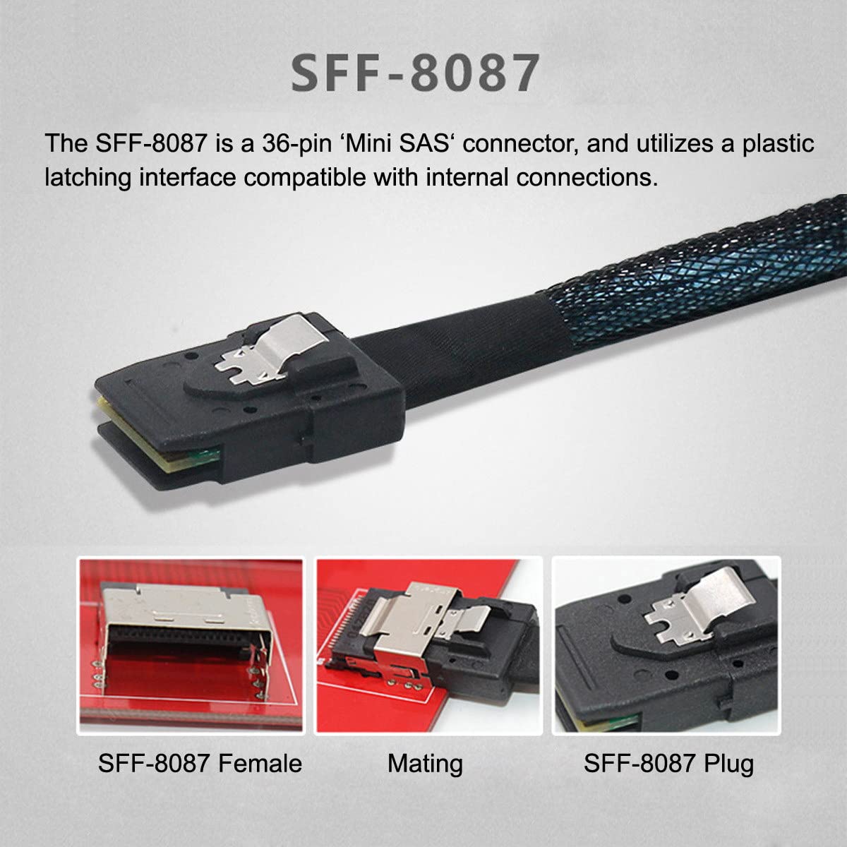 Xiwai Internal 36 Pin Mini Sas Sff 8087 Host To 4 Sff 8482 Target Sas Hard Disk And Sata Power Cable 50Cm
