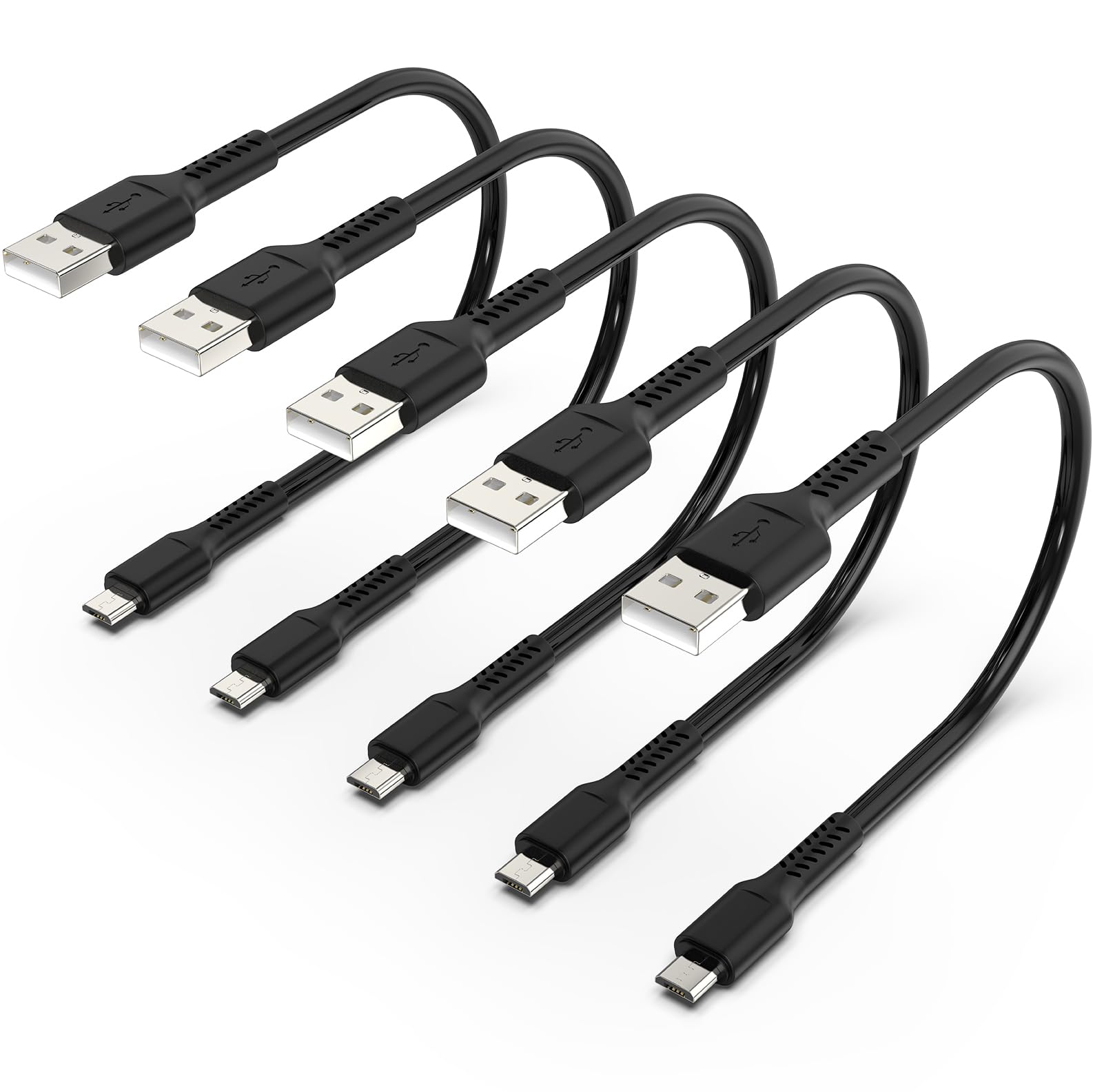 Short Micro Usb Cable 1Ft [5 Pack] Usb 2.0 Micro Usb Charging Cable Android Charger Cord For Samsung Galaxy S7 Edge S6 J7 Note 5