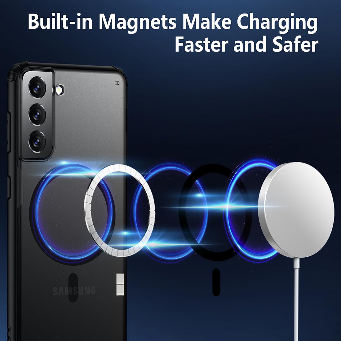 Tianniuke Magnetic Case For Samsung Galaxy S21 Plus, Translucent Matte Anti Fingerprint,Compatible With Magsafe,Slim Fit Shockpr