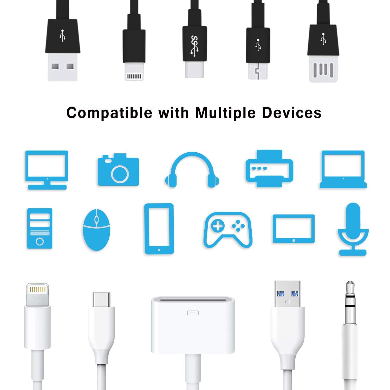 Rancco Cable Protector/Wire Repair/Pets Chew Cable Protector/Headphone Saver, 8 Pc Spiral Cable Strain Relief Cable Wrap Tube Ch