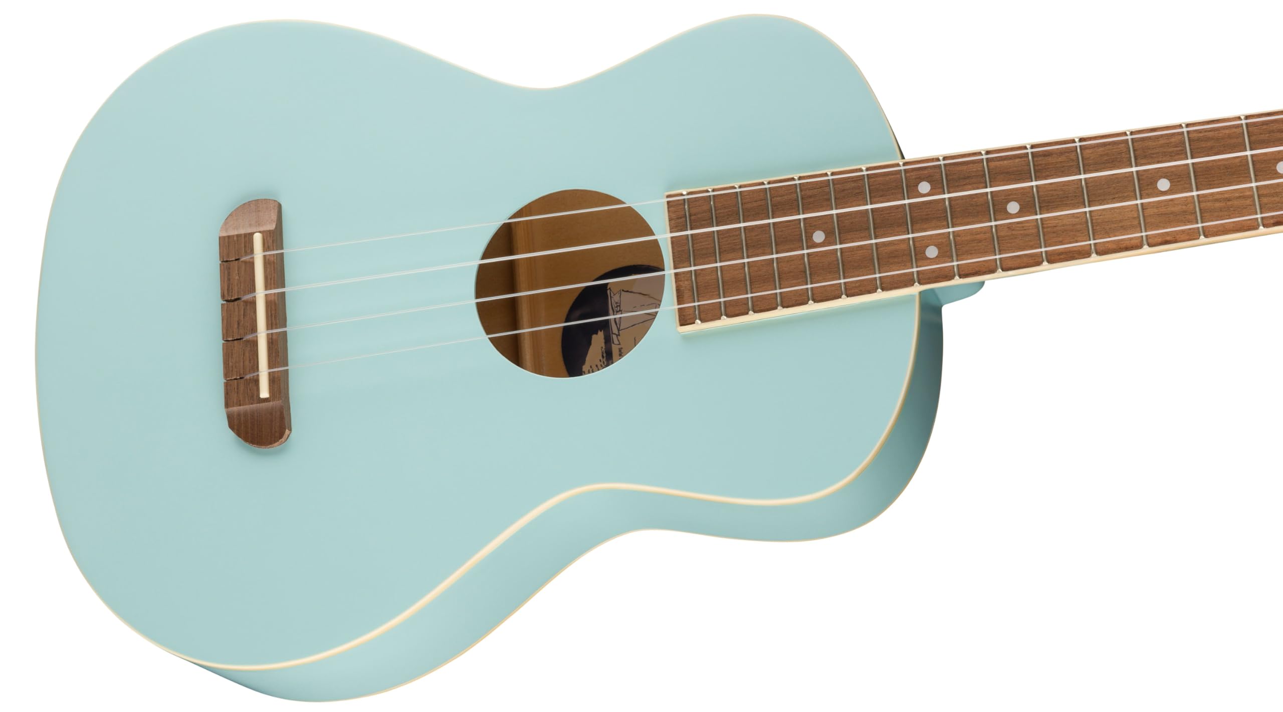 Fender Avalon Tenor Ukulele   Daphne Blue Bundle With Gig Bag, Tuner, And Austin Bazaar Instructional Video