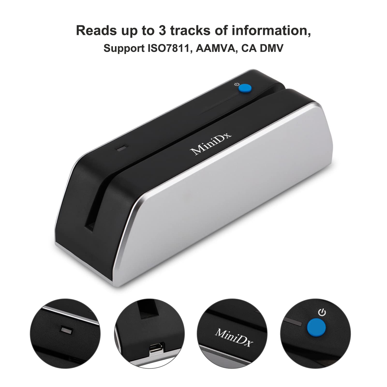 Msr X6 Bluetooth Magnetic Swipe Card Reader Writer Encoder 3 Track Msrx6Bt For Mobile/Tablets/Pc