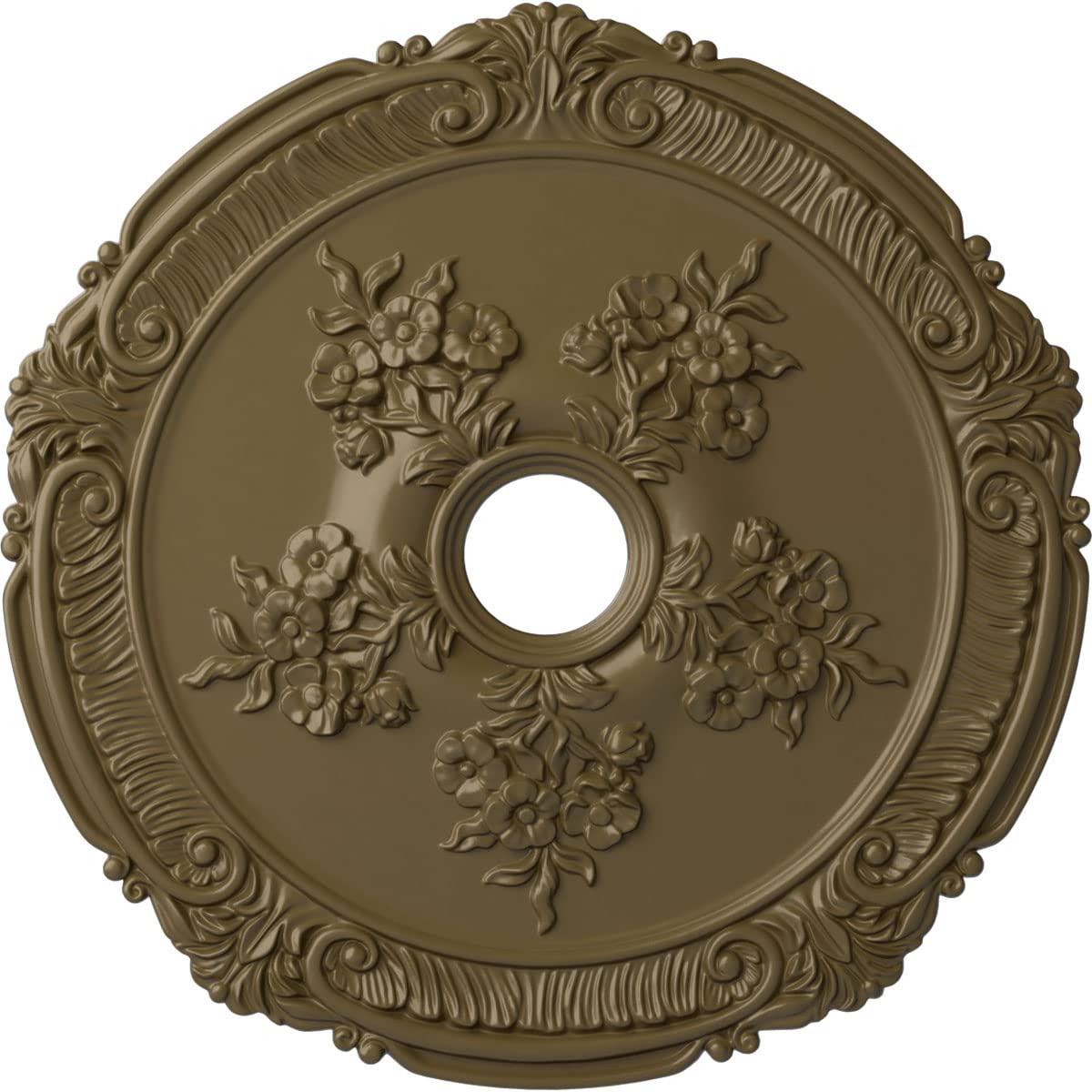 Ekena Millwork Cm26Atmmf Attica With Rose Ceiling Medallion, 26''Od X 3 3/4''Id X 1 1/2''P, Hand Painted Mississippi Mud