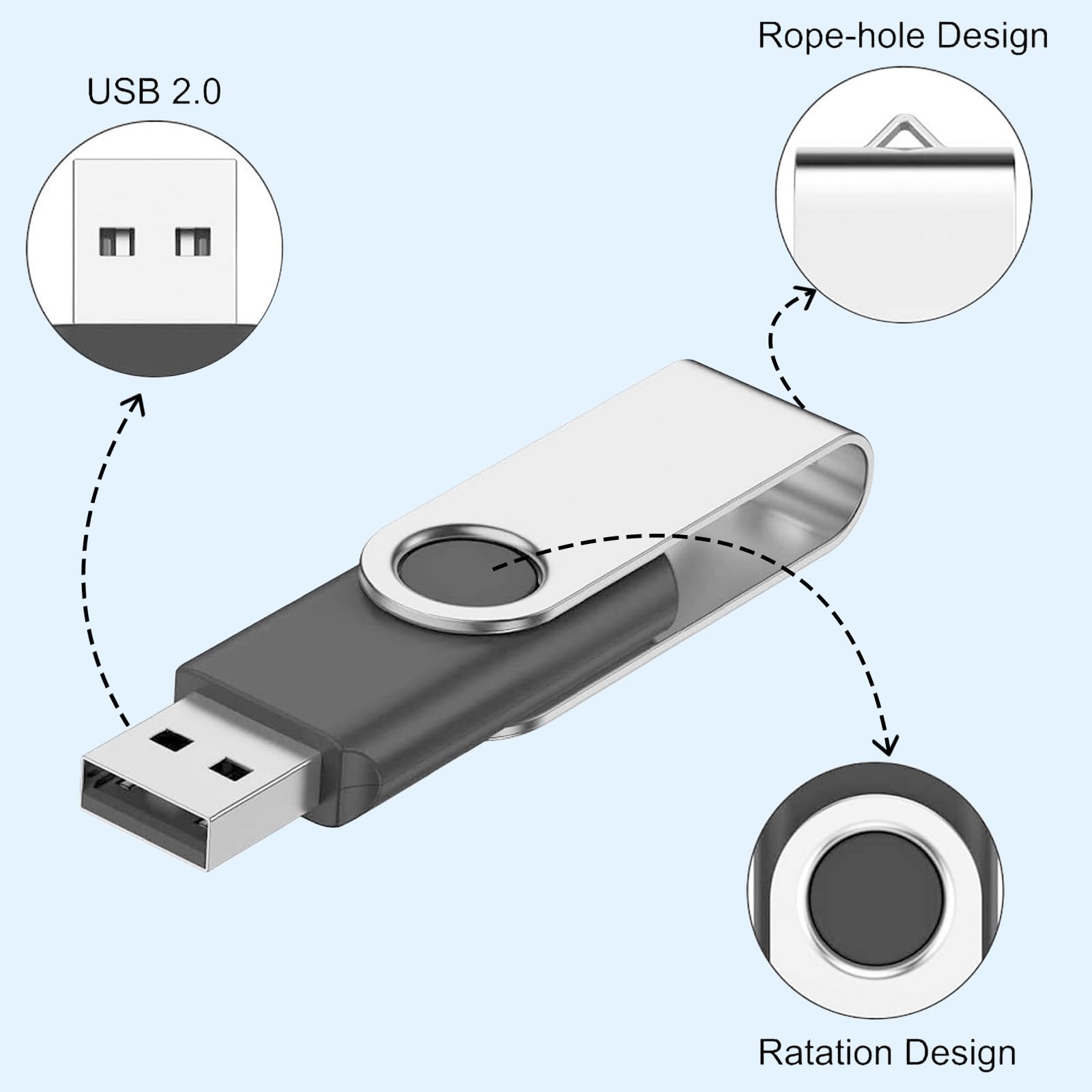 Aretop 8Gb 50 Pack Flash Drive, Bulk Usb 2.0 Memory Stick Thumb Drives(8Gb 50 Pack, Mix Color)