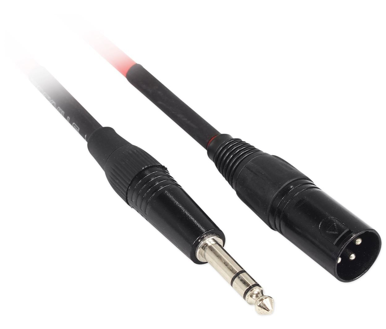 Rockville RCXMB3R 3 Male REAN XLR to 1/4 TRS Cable Red 100% Copper, 3 FT (RCXMB3-R)