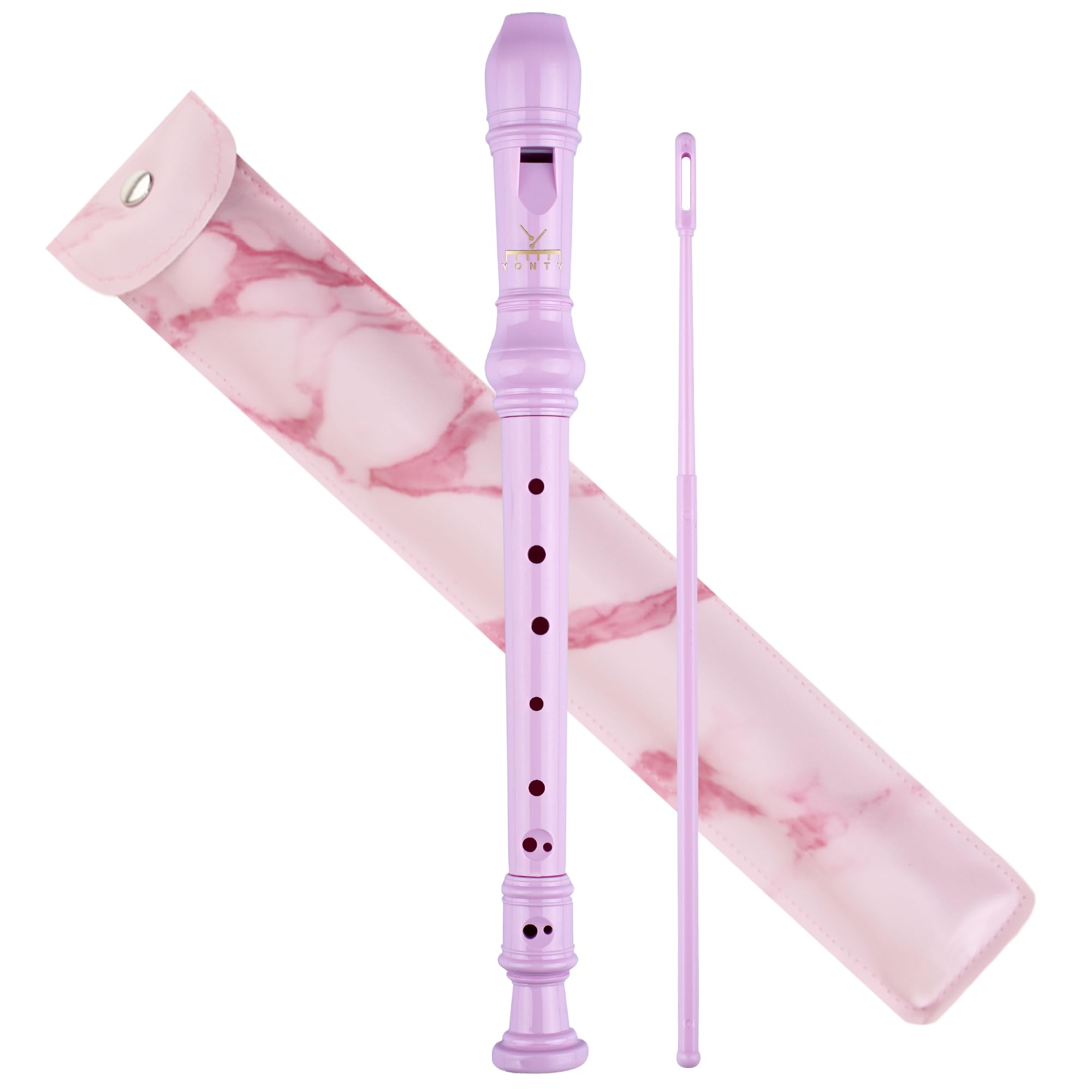 YONTY Soprano Recorder 8-Hole Instrument for Beginners Kids Students, Baroque Style C Key Flute with Cleaning Rod & acking Bag f