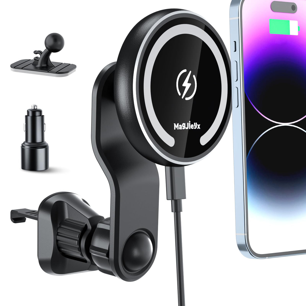 Magnetic Wireless Car Charger Auto Alignment For Magsafe Car Mount Charger Iphone 12/13/14/15 Pro/Pro Max/Plus/Mini Car Air Vent