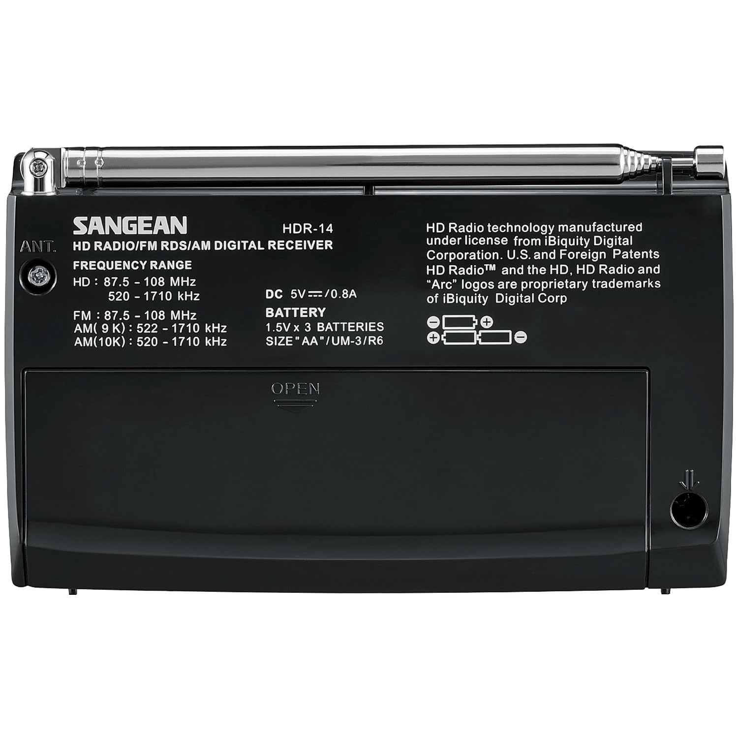 Sangean Hdr 14 Hd Radio/Fm Stereo/Am Portable Radio, Standart , Black