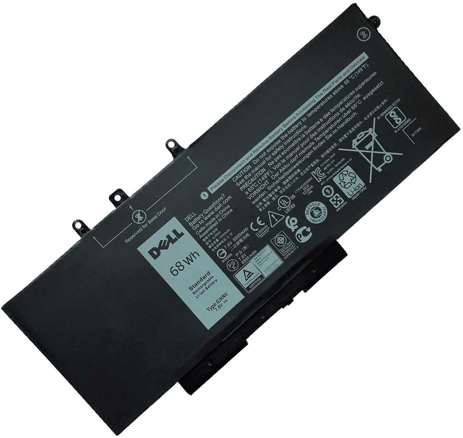 Dell Gjknx 7.6V 68Wh 4 Cell Notebook Battery For Dell Latitude Latitude 5280 5290 5480 5490 5491 5495 5580 5590 5591, Dell Preci