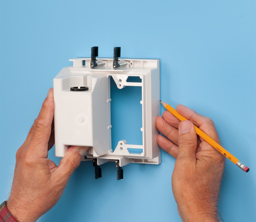 Imbaprice Tvbu505 1 Recessed Tv Box Wall Plate Kit Paintable 2 Gang, White