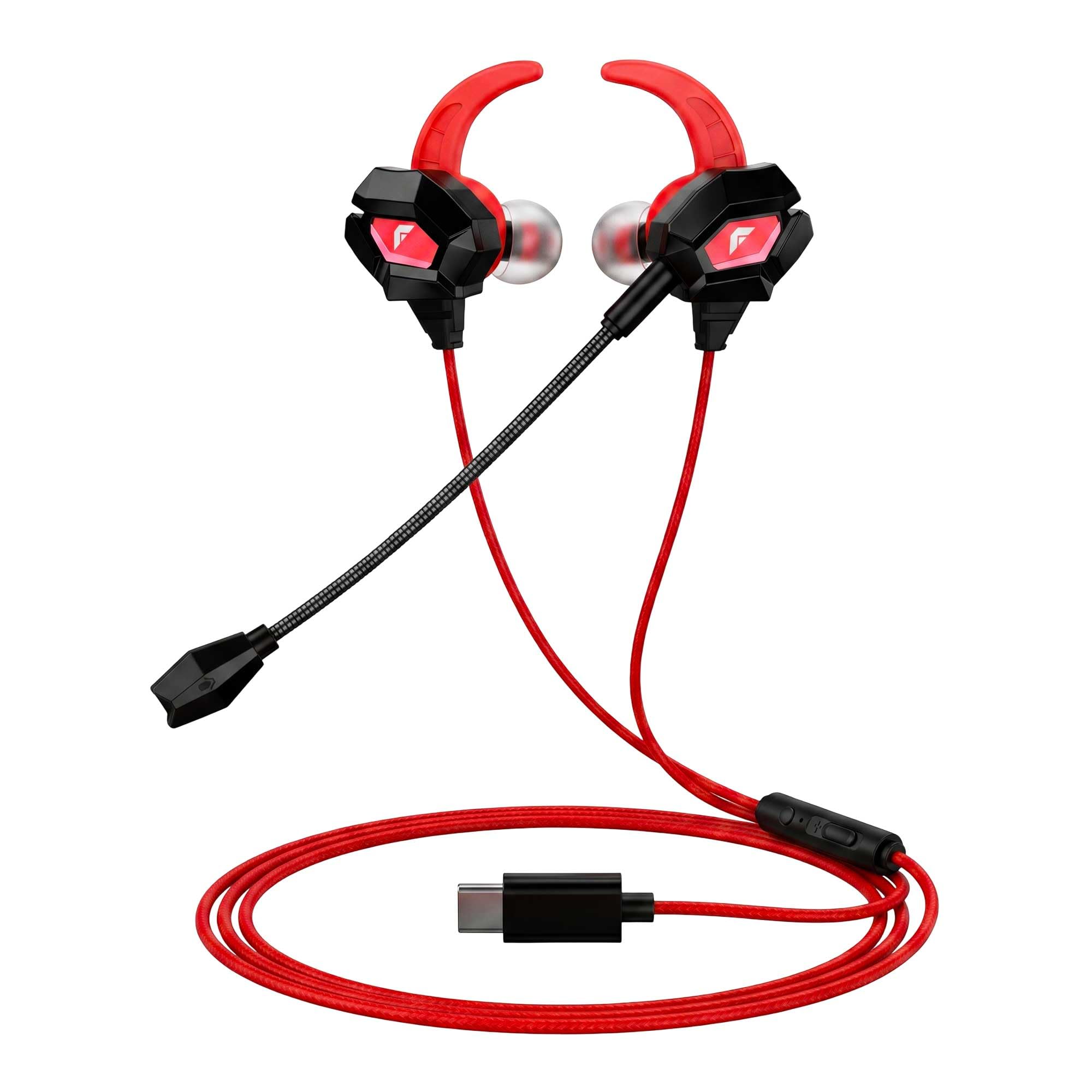 FASTER GH1C USBC Gaming Earbuds with Detachable Mic, 4.2ft