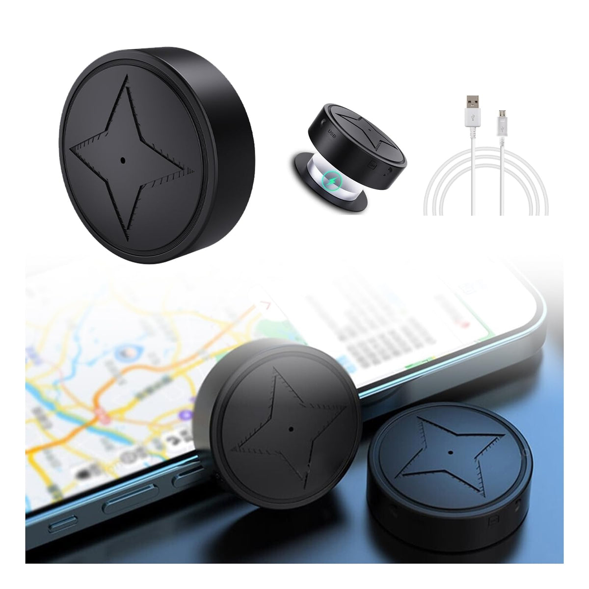 Todkiss Gps Tracker For Vehicles Strong Magnetic Car Vehicle Tracking Anti Lost, 2023 New Multi Function Gps Mini Locator, Monit