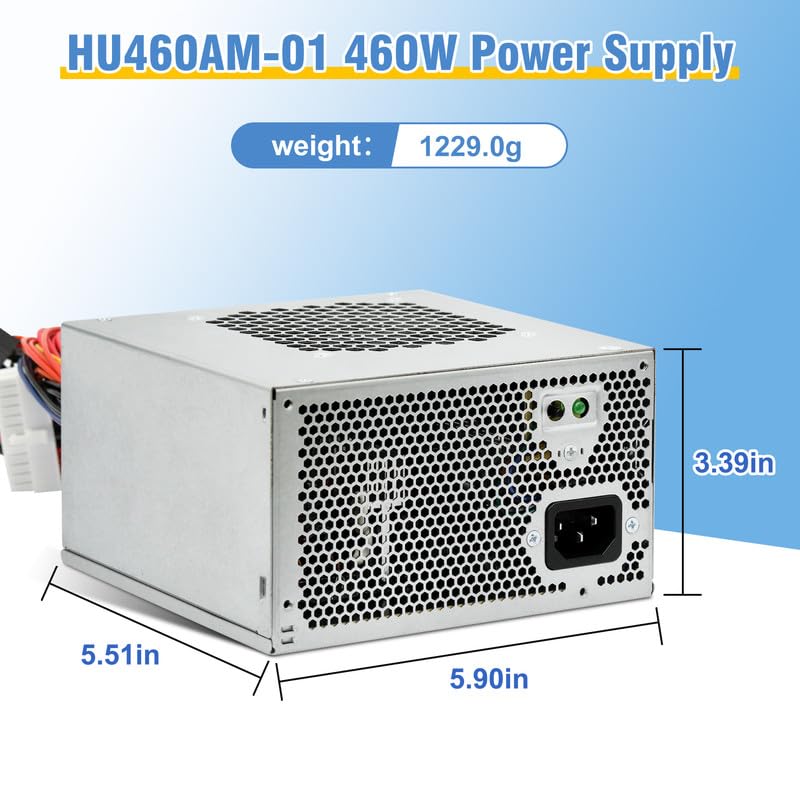 Upgraded Hu460Am 01 Wc1T4 D460Am 03 460W Power Supply Compatible With Dell Xps 8930, 8920, 8910, 8900, 8700, 8300, 8100 And Alie