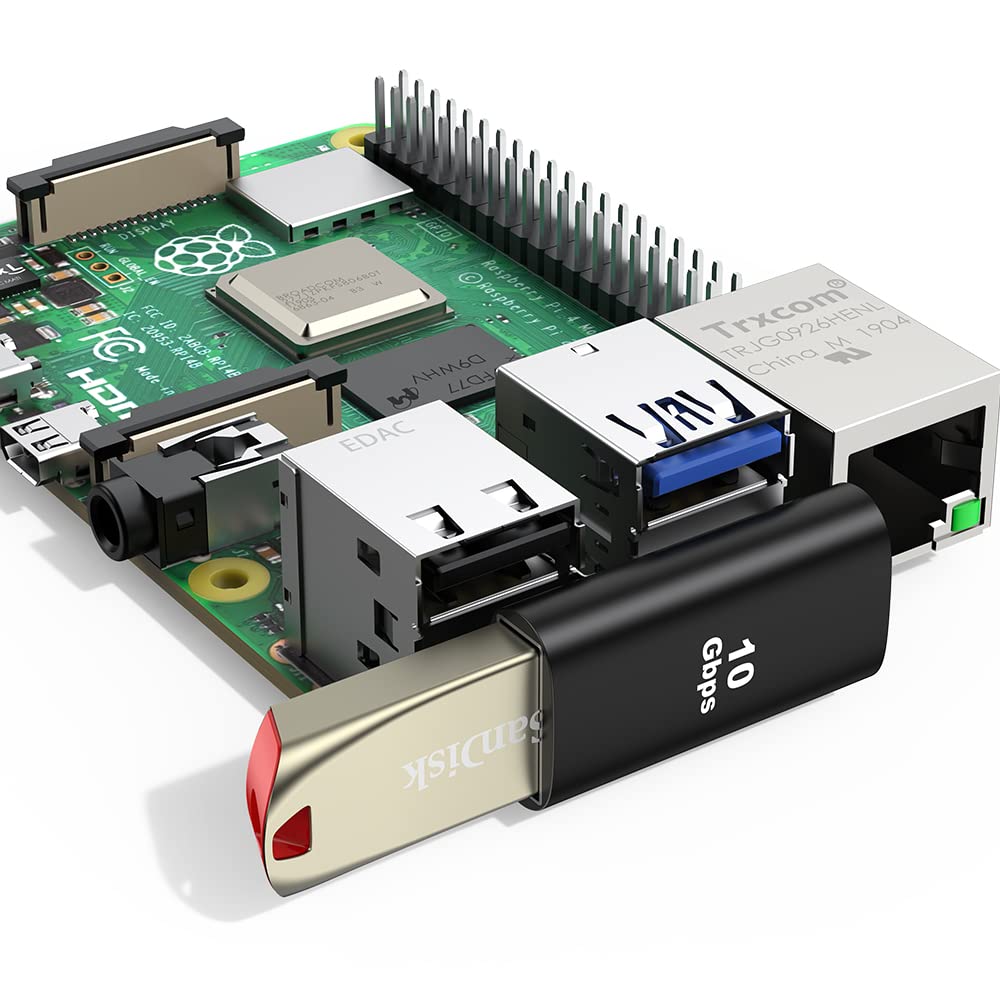 Auvipal 90 Degree Usb 3.1 Adapter (2 Pack), Right And Left Angle Usb A Male To Female Connector Extender For Pc, Laptop, Usb A C