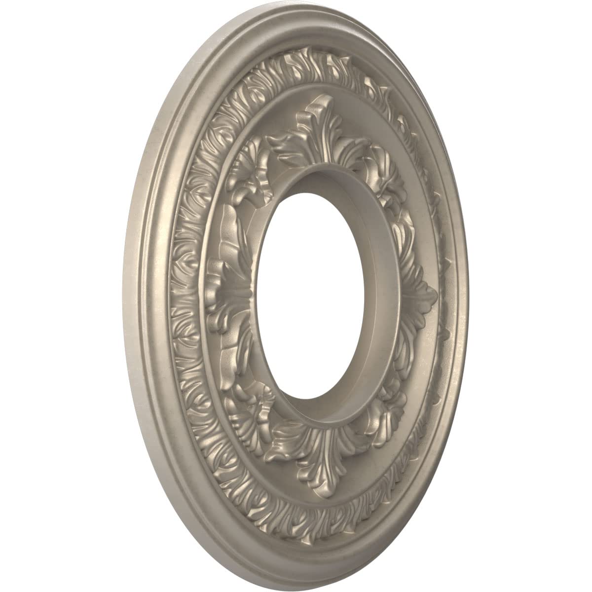 Ekena Millwork Cmp10Bacsv Baltimore Thermoformed Pvc Ceiling Medallion (Fits Canopies Up To 4 1/4), 10Od X 3 1/2Id X 3/4P, Metal