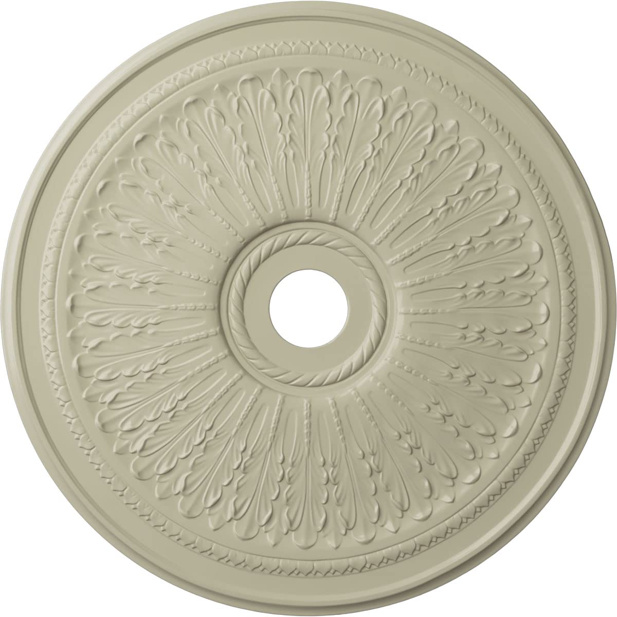 29 1/8OD x 3 5/8ID x 1P Oak leaf Ceiling Medallion (Fits Canopies up to 6 1/4), Hand-Painted Clear Yellow