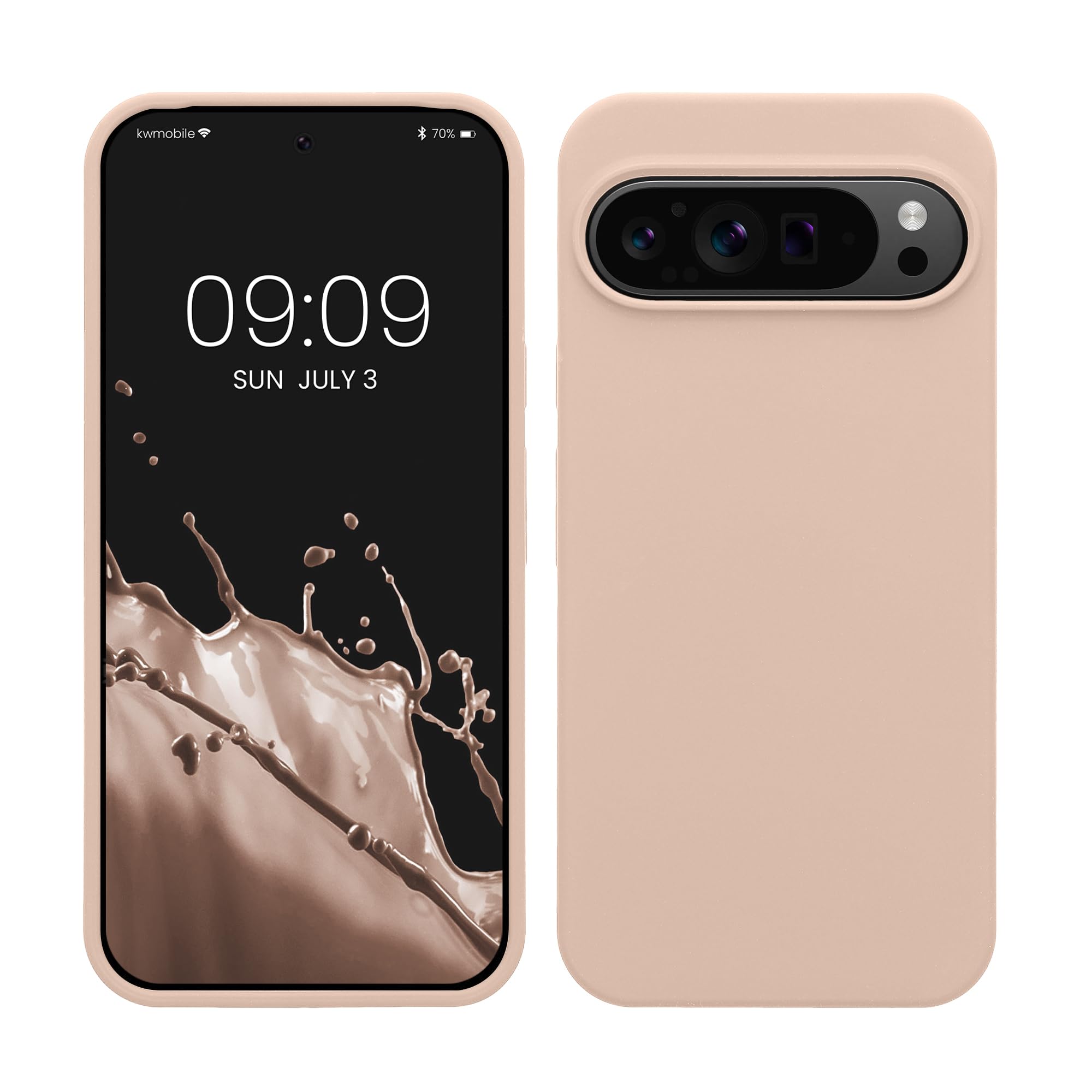 kwmobile Case Compatible with Google Pixel 9 Pro XL Case - TPU Silicone Phone Cover with Soft Finish - Coconut Swirl