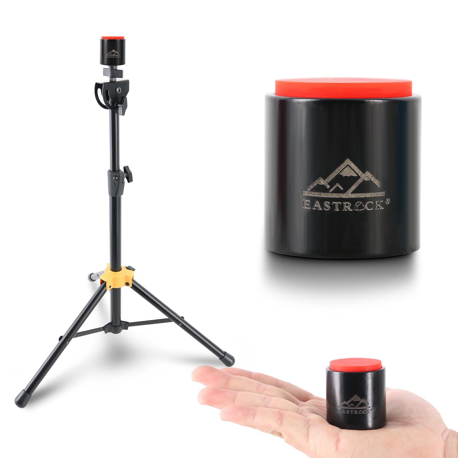 Eastrock Mini Practice Drum Pad With Stand, 1.57 Inches Silent Drum Pad, Silicone Dumb Drum For Beginners,Black