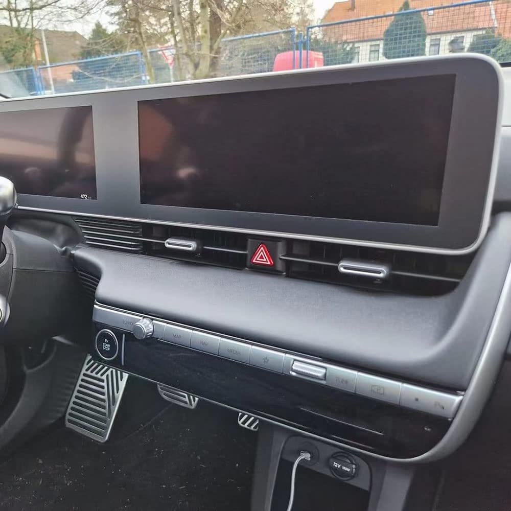 Bestevmod For Ioniq5 Screen Bezel Protector Accessories,Navigation Touchscreen Screen Brezel Compatible With Hyundai Ioniq 5 2022 2023 2024 Accessories (Upgraded Matte Black Bezel Only)