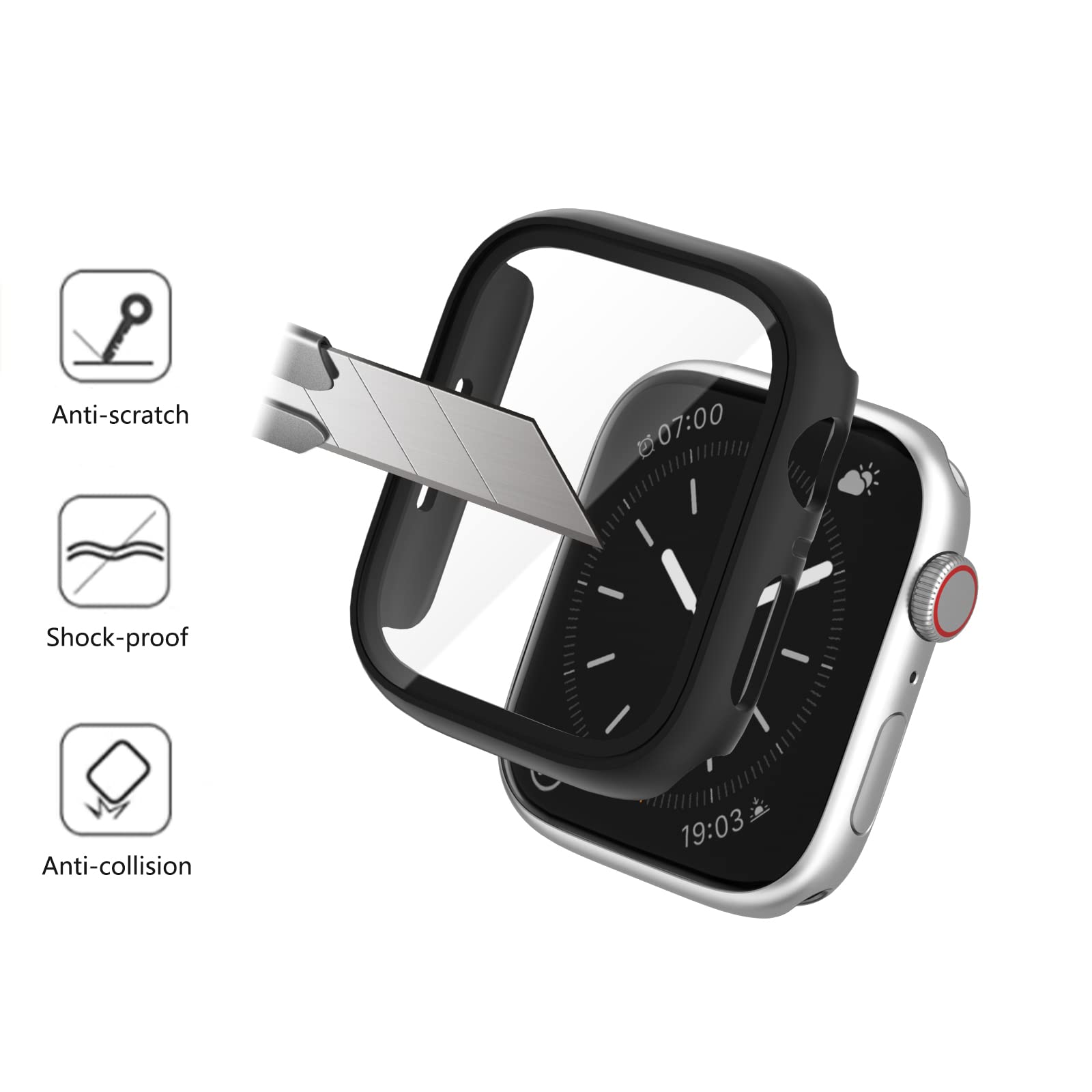 Commuter For Apple Watch Se (2Nd Gen)/Se/6/5/4 Screen Protector 44Mm, (2022 New) Hard Pc Ultra Thin Protective Face Cover Built