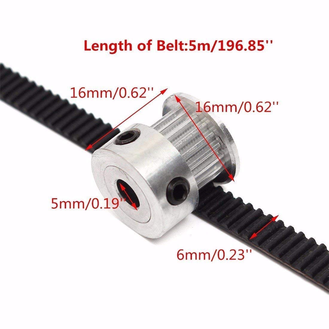 Zeelo 5M Gt2 Timing Belt 6Mm Width + 4Pcs 20 Teeth 5Mm Bore Timing Pulley Wheel + 4Pcs Idler + 8Pcs Tensioner Spring Torsion + 4