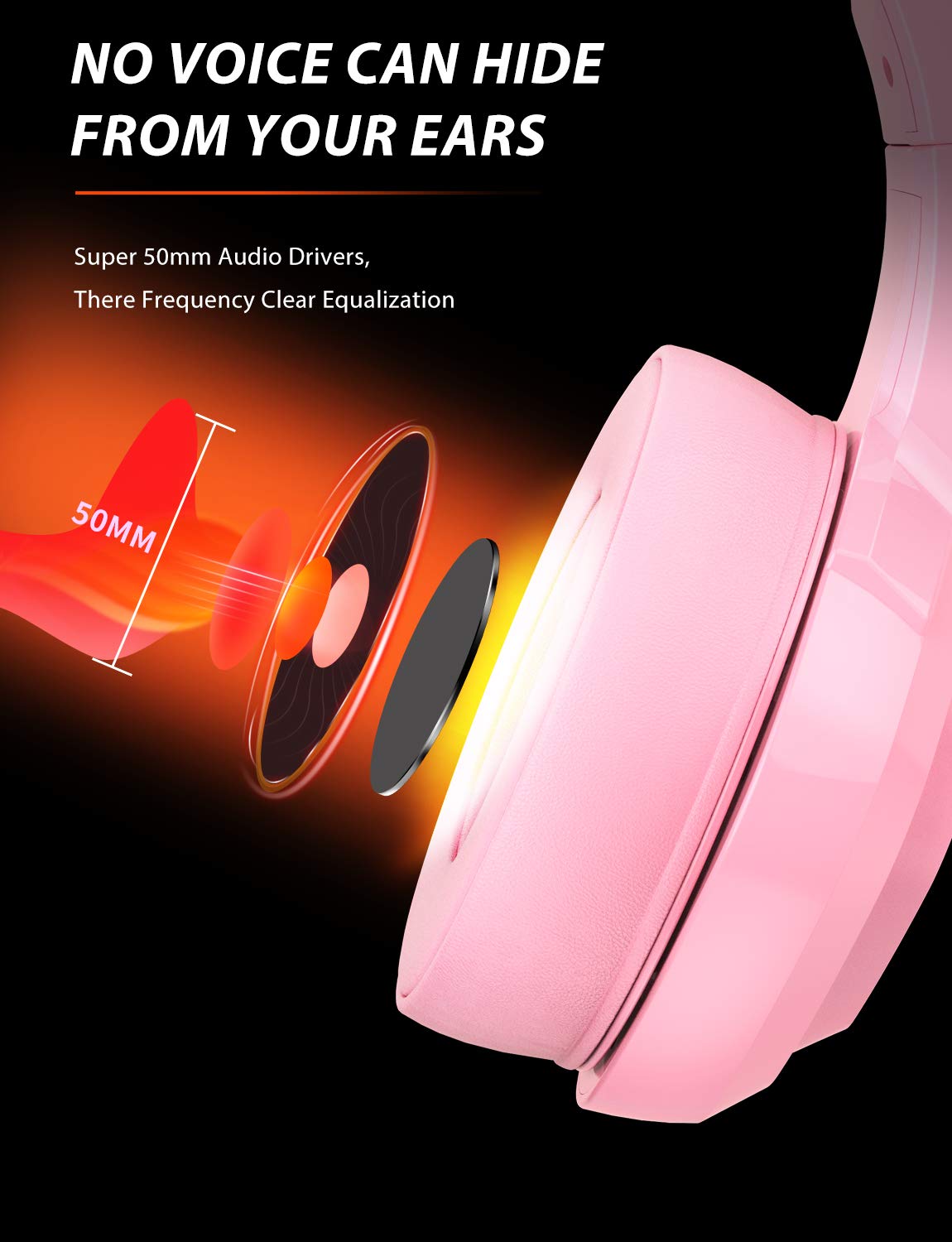 Ziumier Pink Gaming Headset For Pc, Ps4, Ps5, Xbox One, Xbox Series S/X, Switch, Noise Canceling Microphone, Stereo Surround Sou