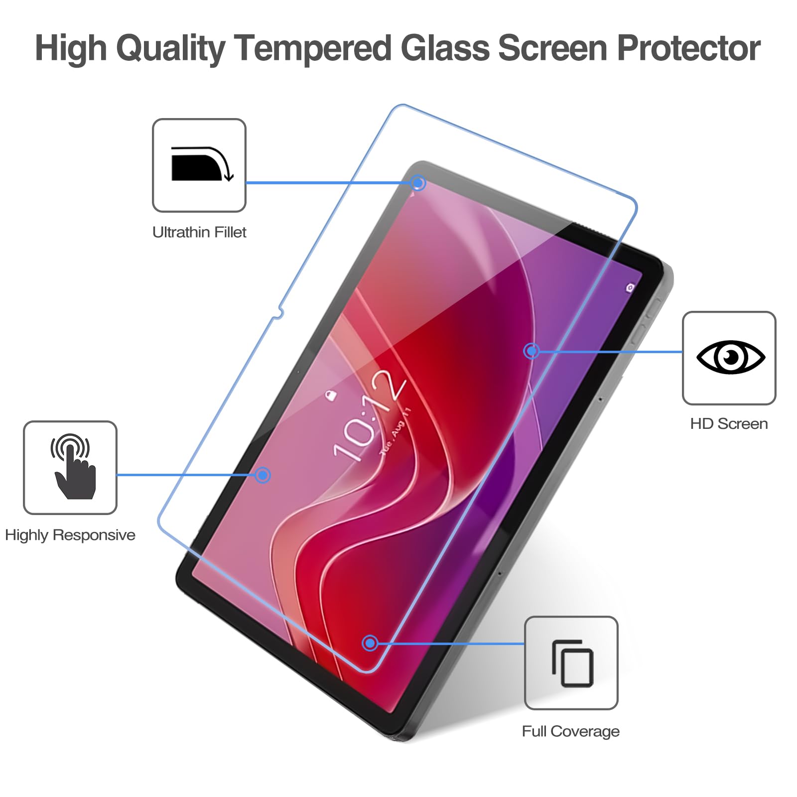 Procase 2 Pack Screen Protector For Lenovo Tab M11/Tab K11 Lte 2024, Tempered Glass Film Guard For Lenovo 11� Tab M11/Tab K11 Lte 2024 Release