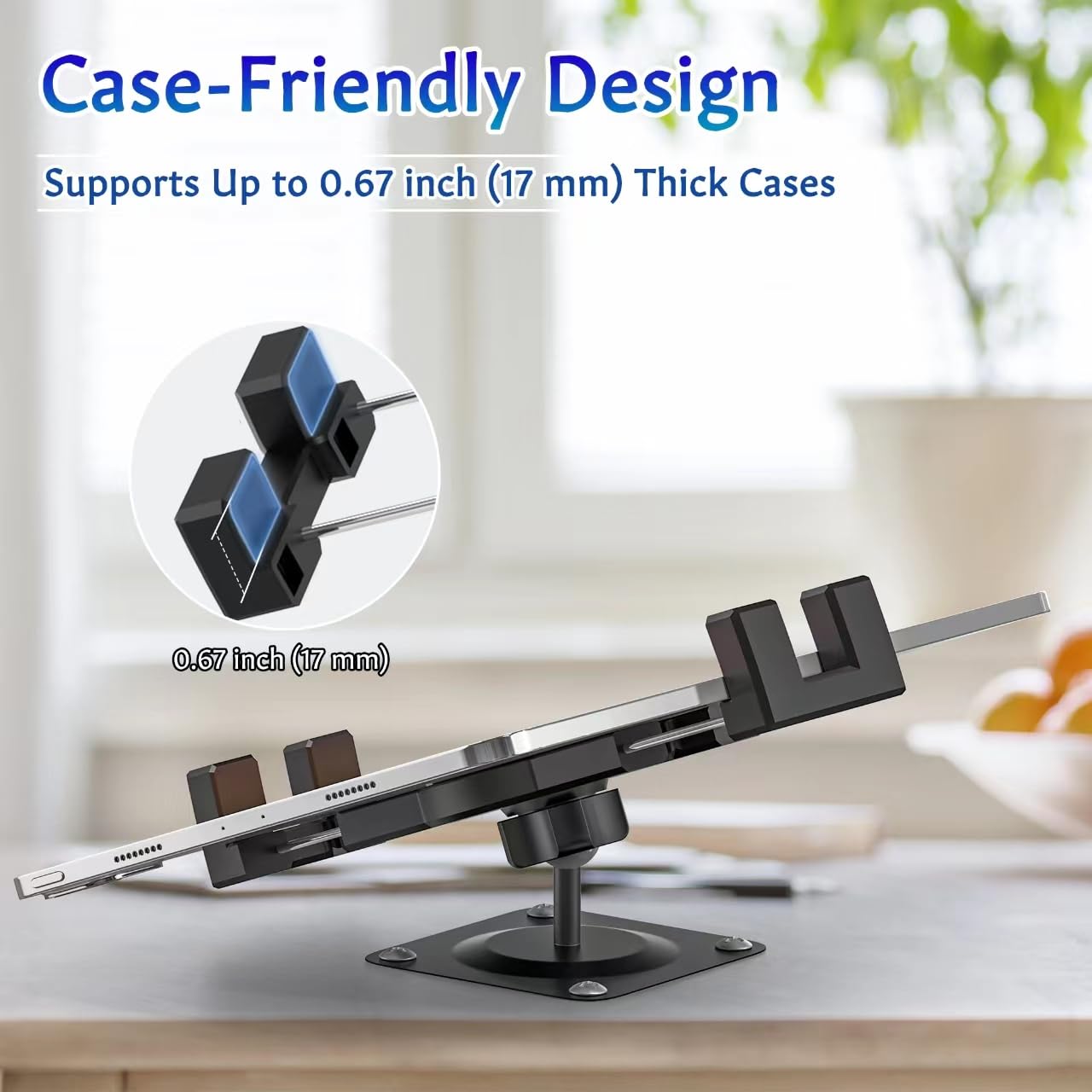 Keuvirya Ipad Wall Mount, Universal 360 Rotating Tablet Wall Mount Holder, Phone Holder Arm Bracket, Compatible With 4.7'' 12.9'