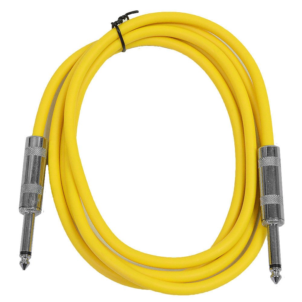 Seismic Audio - SASTSX-6 - 6 Foot TS 1/4 Guitar, Instrument, or Patch Cable Yellow