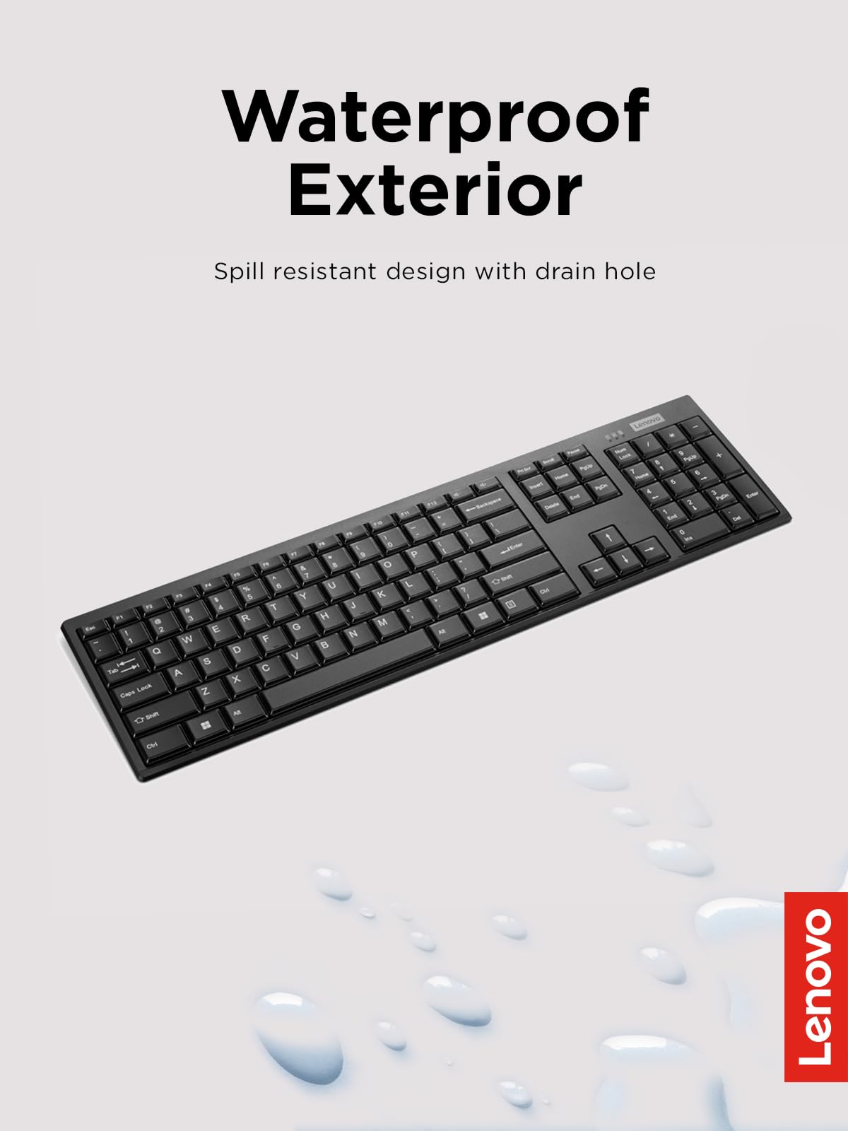 Lenovo - Wireless Compact Keyboard- 100 Cordless Keyboard For Pc, Laptop With Windows - Cordless Connection - Silent Key Clicks,