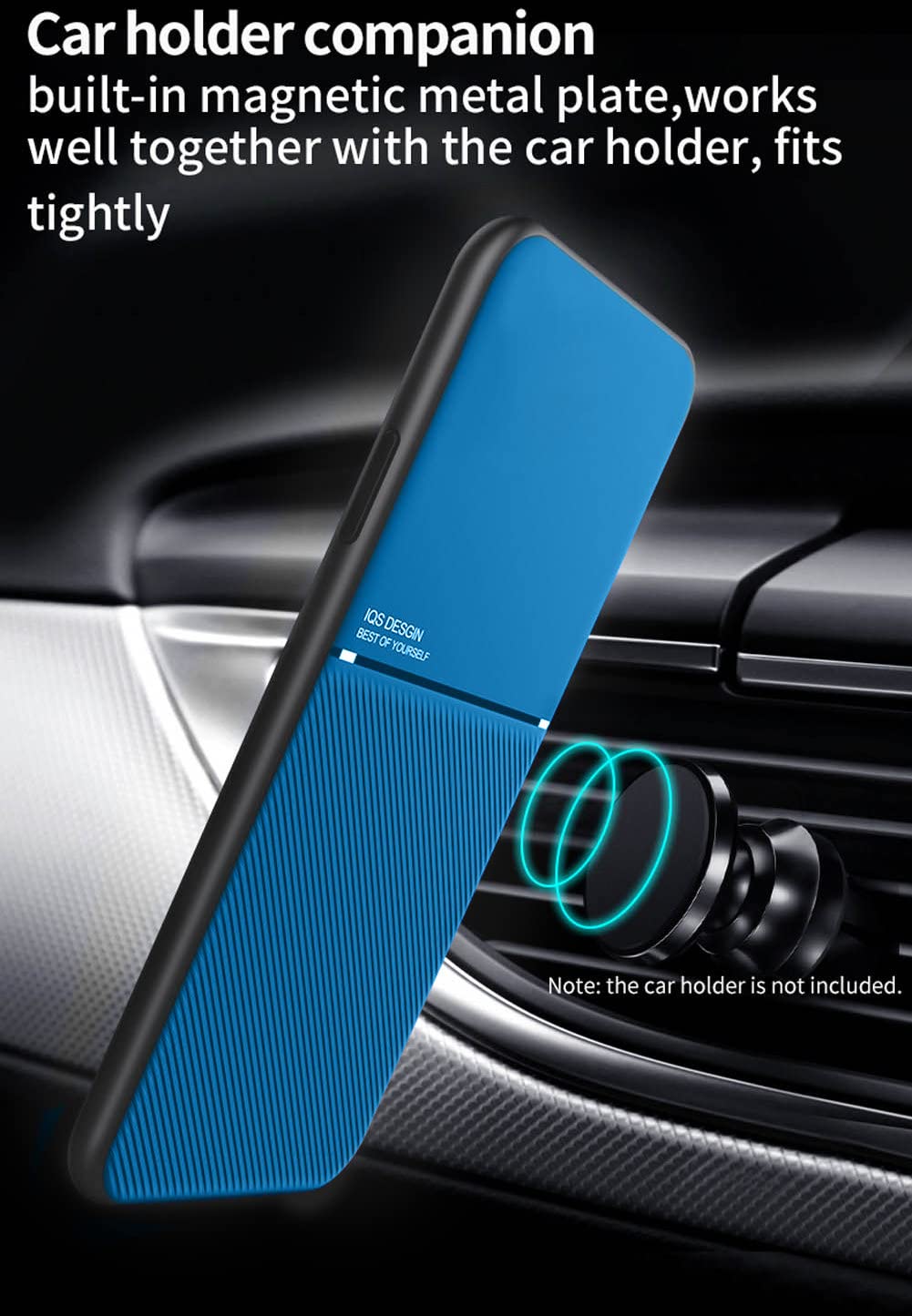 Kepuch Mowen Case Cover Bumper Built In Metal Plate For Samsung Galaxy S10   Blue