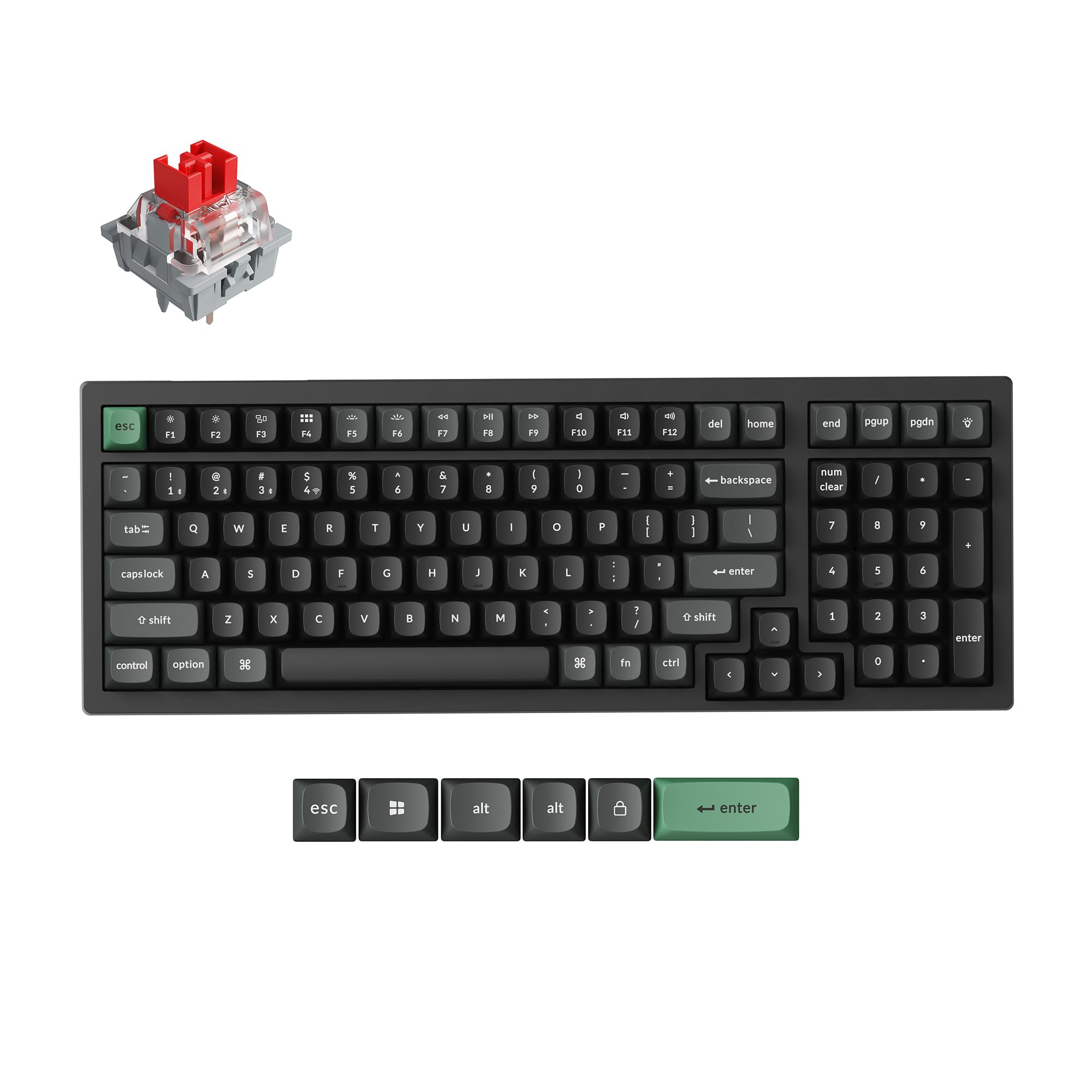 Keychron K4 Ultra 8K Wireless Mechanical Keyboard 96% with Numpad, 2.4 GHz/Bluetooth/Wired, 600h Battery Life ZMK Launcher, RGB 