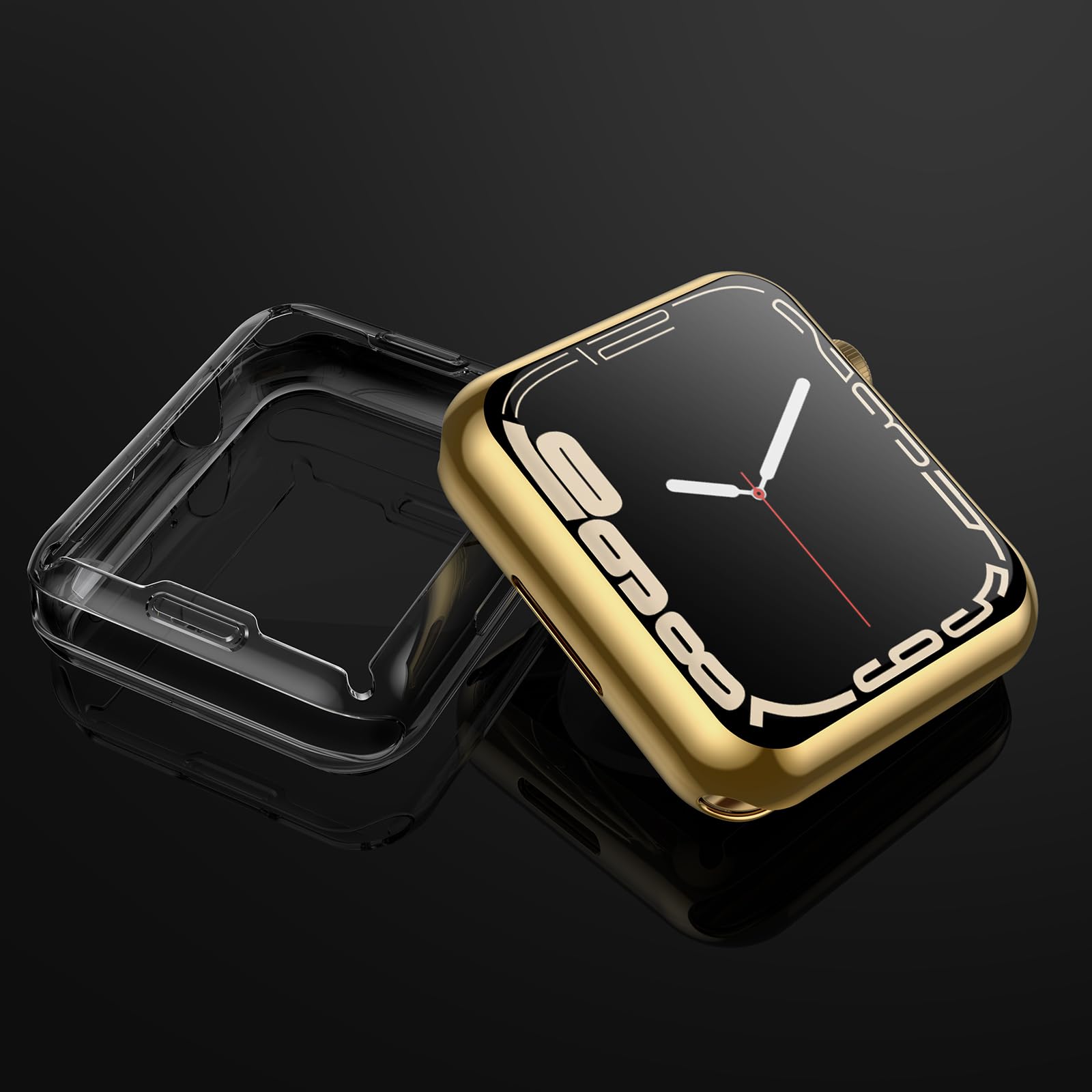 Julk [2 Pack] Case With Screen Protector For Apple Watch Series 9/8/7 45Mm, Slim Guard Bumper Full Coverage Soft Tpu Protective