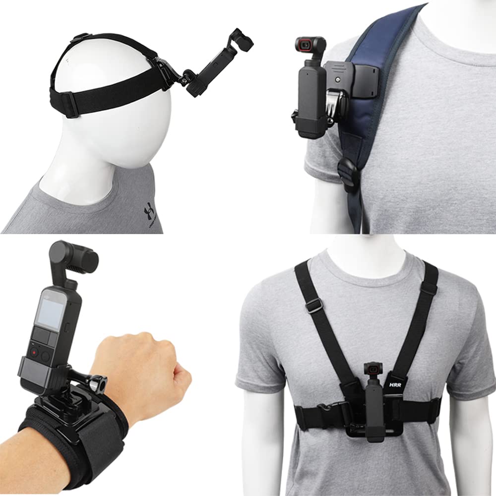 Pellking Accessories Kit For Dji Osmo Pocket 2,New Quick Release Head Strap Mount + Chest Mount Harness + Backpack Clip Holder + 360�Rotating Wrist Strap