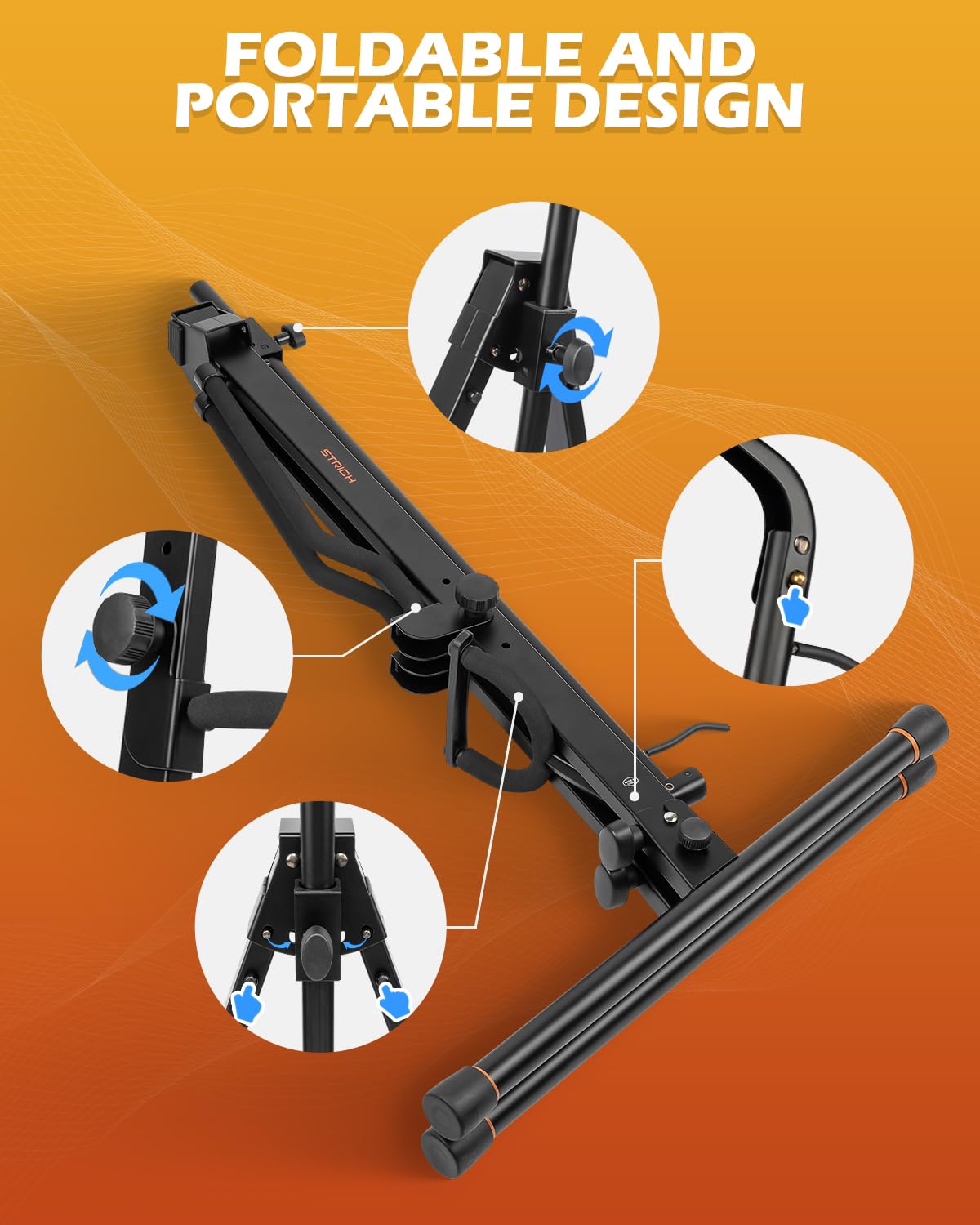 Strich Adjustable Cello Stand With Bow Hook,Sturdy And Double Bass,Upright Bass,Contrabass,Bass Violin,Fiddle,Floor Steel Holder