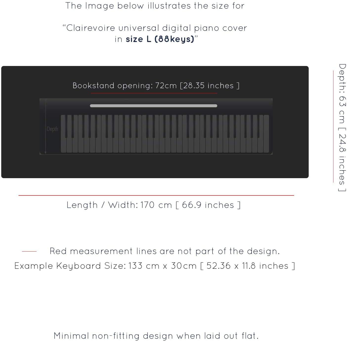 Clairevoire Piano Keyboard Dust Cover For 61 Keys To 88 Keys, Electric Pianos Cover, Digital Pianos Cloth Protection, Lightweigh