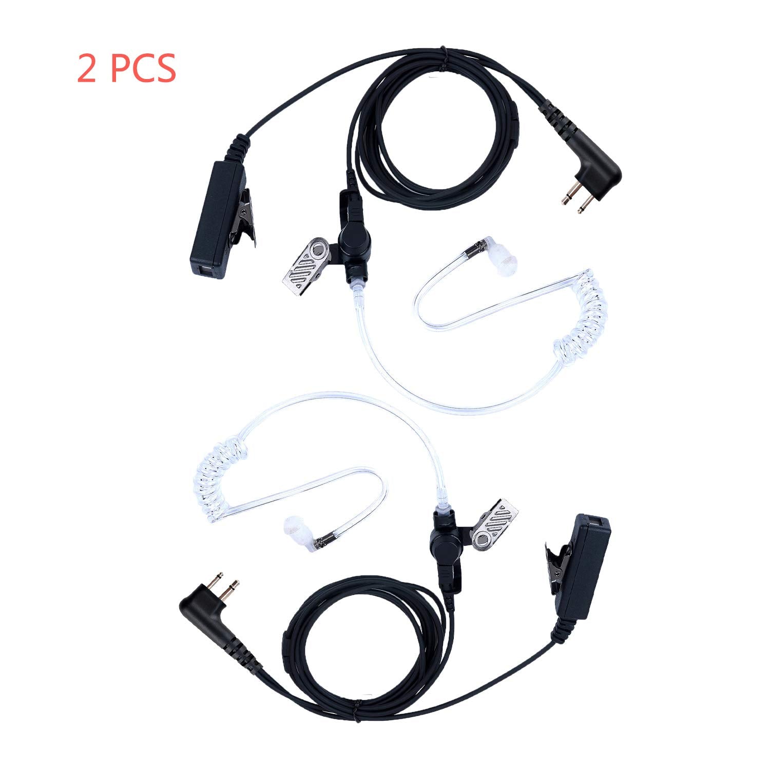 Keyblu 2 Pcs 2 Wire Surveillance Acoustic Tube Walkie Talkie Earpiece/Headset Compatible With Motorola Radio Cp200 Cp200D Cls1410 Cls1110 Cls1413 Gp2000 Xu1100 Pro1150 Mu12(2 Pcs)