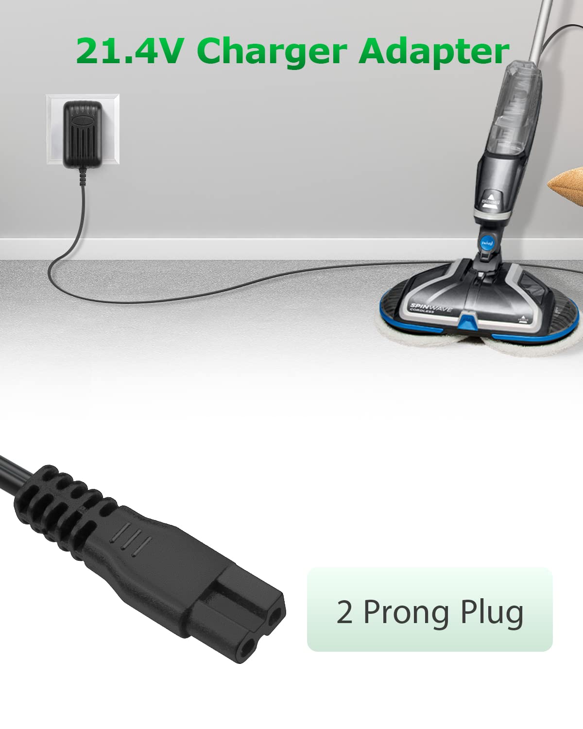 Replacement Charger For Bissell 2315 2315A 23159 2307 23157 23158 Spinwave Cordless Pet Hard Expert Floor Spin Mop, Arkare Charg