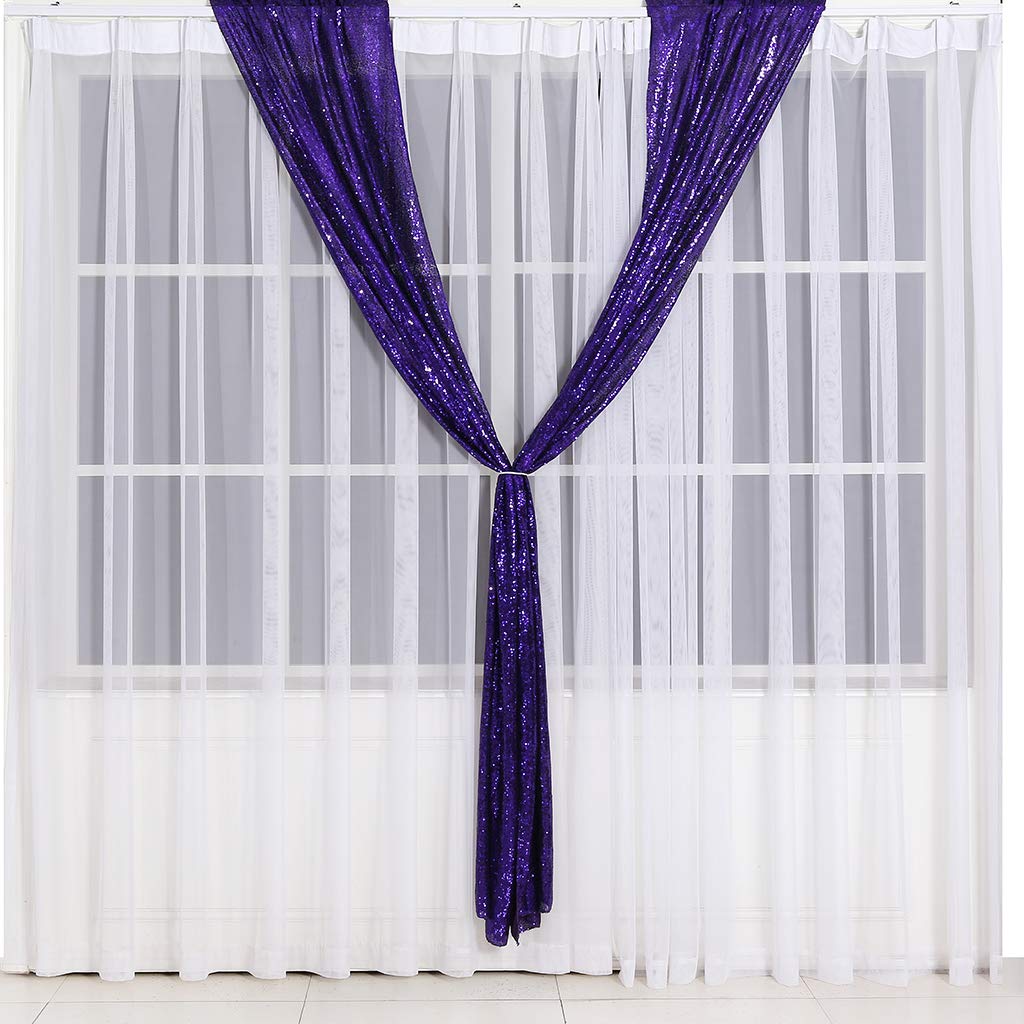 Eternal Beauty Halloween Backdrop Sequin Backdrop Curtains For Wedding Party Decor,Christmas Backdrop Curtain (2 Pack, W3Ft X H7