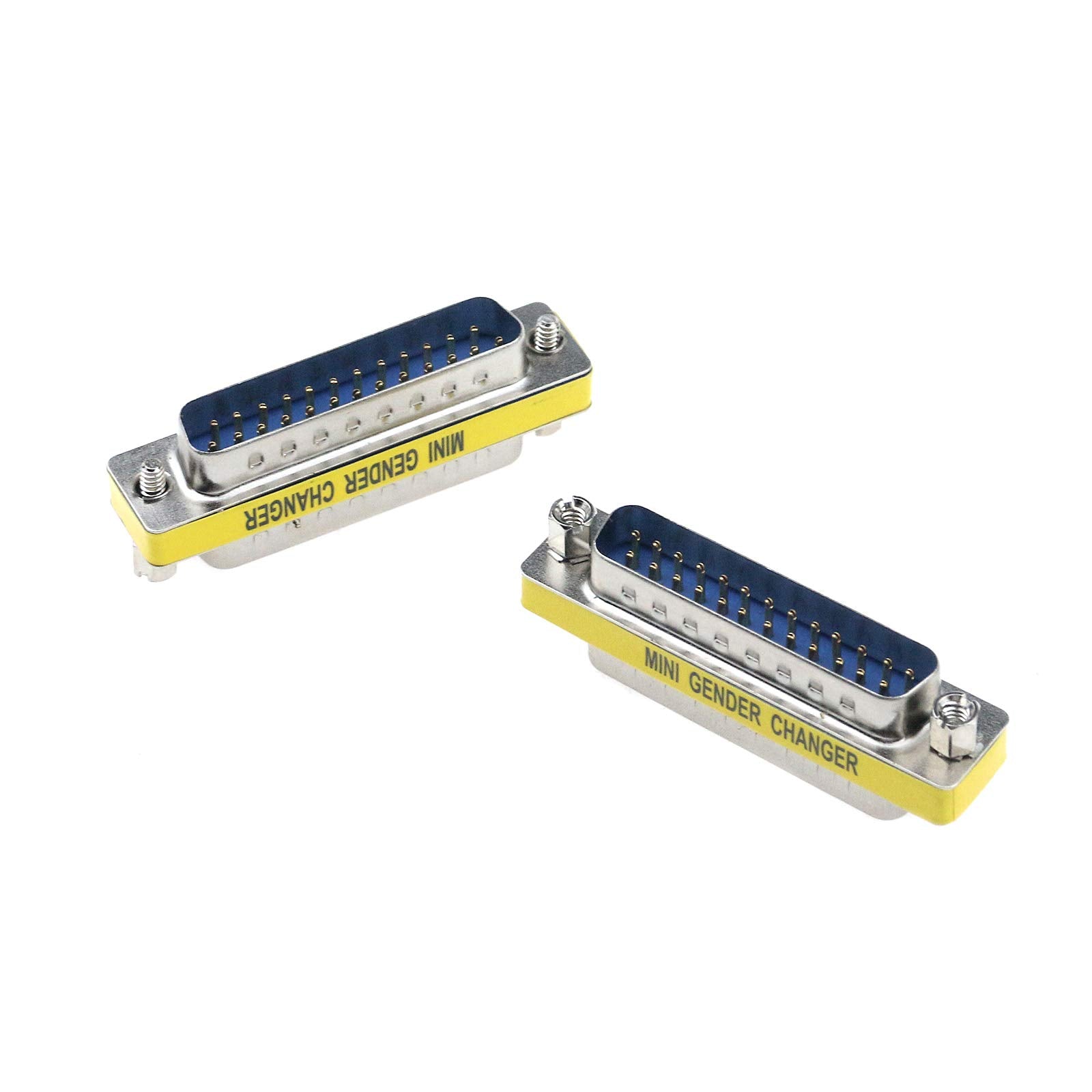 Semetall 5 Pack 25 Pin Mini Serial Cable Gender Changer Coupler Vga Adapter Video Transmission Straight Through Head(Db25,Male T