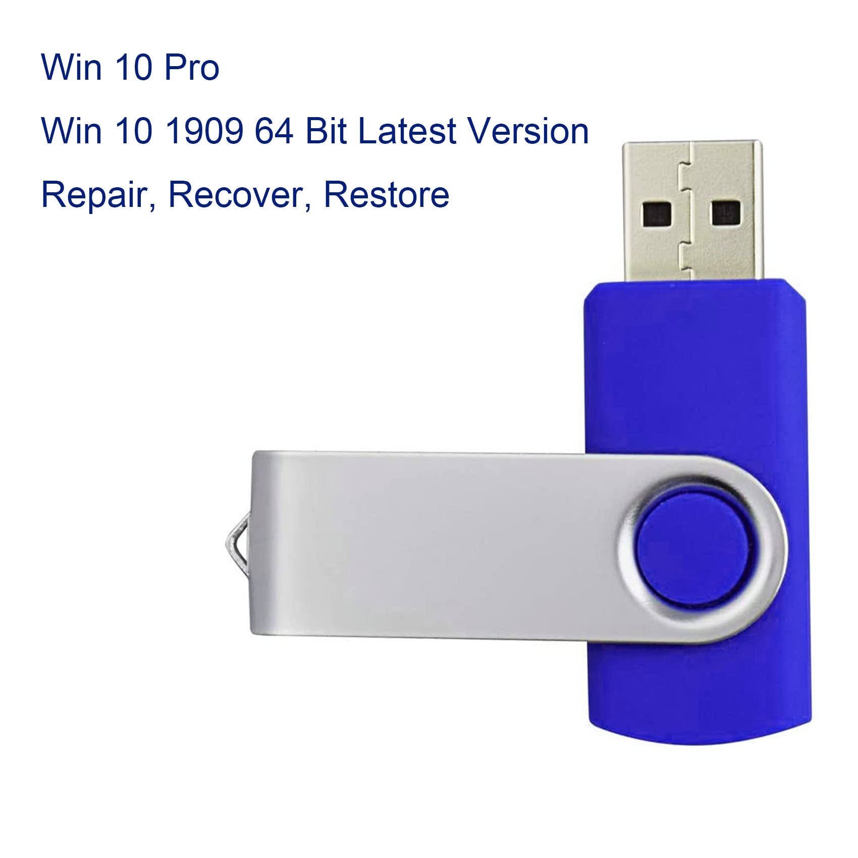 Melancon Usb For Win 10 Latest Version 1909 64 Bit Install Recover Repair Restore Boot Usb Flash Drive. Computer Fix Usb Pc Compatible  Blue