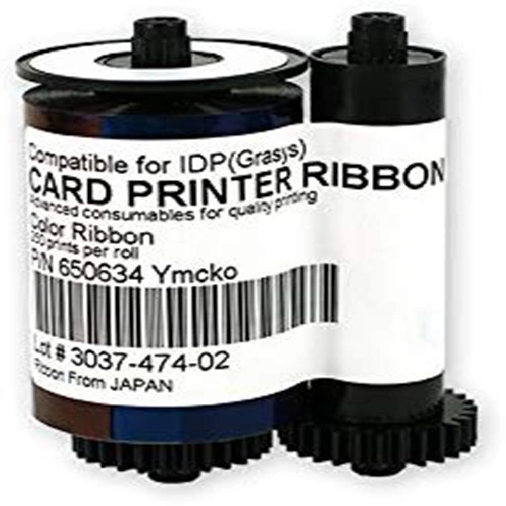 650634 Ymcko Color Ribbon Tape Compatible For Idp Smart 30S 30D 50S 50D 50L Id Card Printer 250 Prints 650634 Ribbon