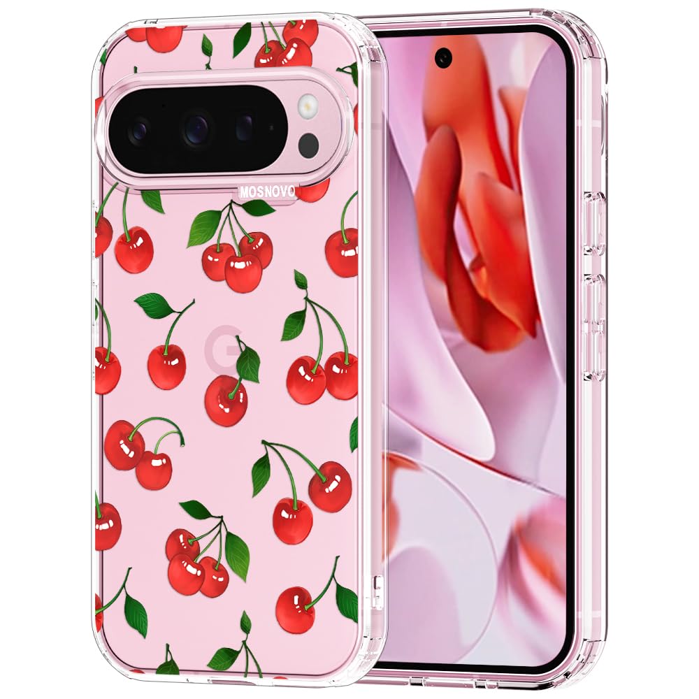 MOSNOVO Case for Google Pixel 9 & Pixel 9 Pro, [Buffertech 6.6ft Military-Grade Drop Protection] [Anti Peel Off Tech] Clear TPU 