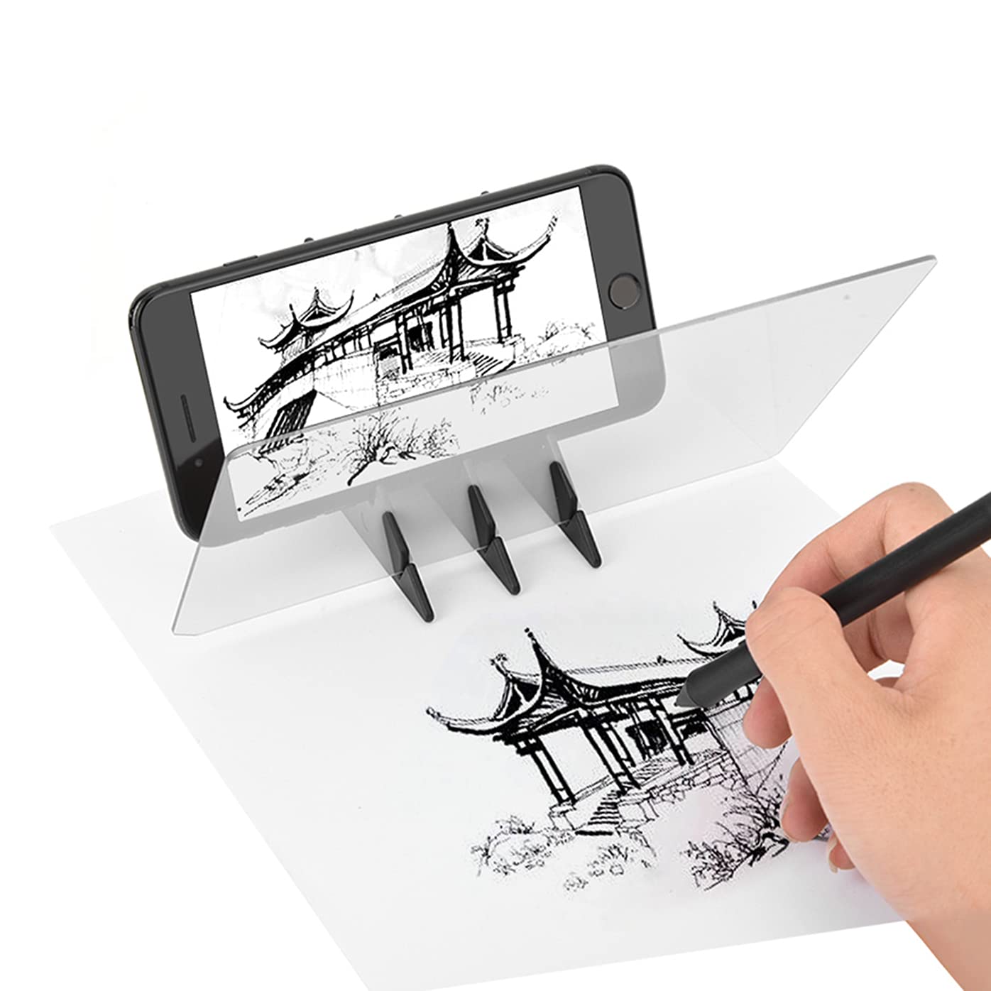 Portable Optical Drawing Board,Tracing Drawing Sketching Tool Stencil Board Copy Pad Mirror Reflection Projector Drawing Panel,T