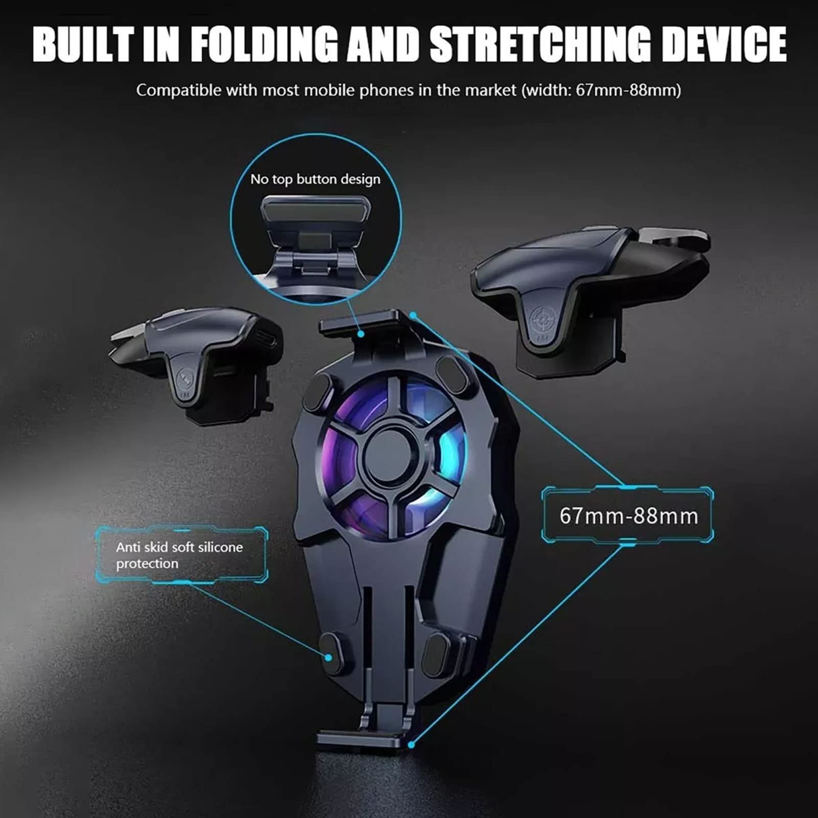 Diyeeni Ak03 Mobile Phone Cooler Radiator, Phone Cooling Fan With Game Controller, Rgb Light, Cellphone Heatsink Cooling With 3 Speed Fan, For For Android