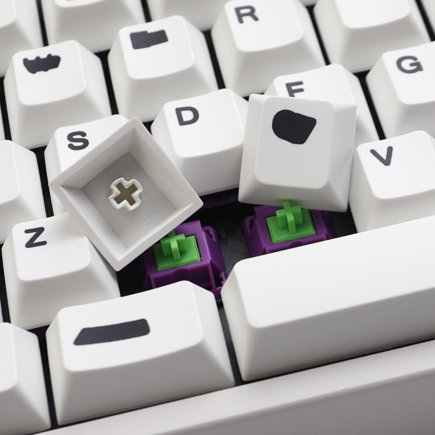 Auguri Redacted Keycaps Pbt Black On White Keycaps For Keyboard 60% 65% 75% Cherry Profile Dye Sub Custom Gaming Keyboard Bow Ke