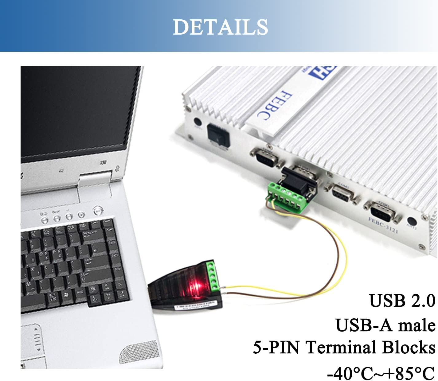 Kowellshine Utek Ut-885 Usb To Rs-485/422 Interface Protocol Vonverter (1-Port Usb To Rs-422/485 Serial Converter With Esd Prote
