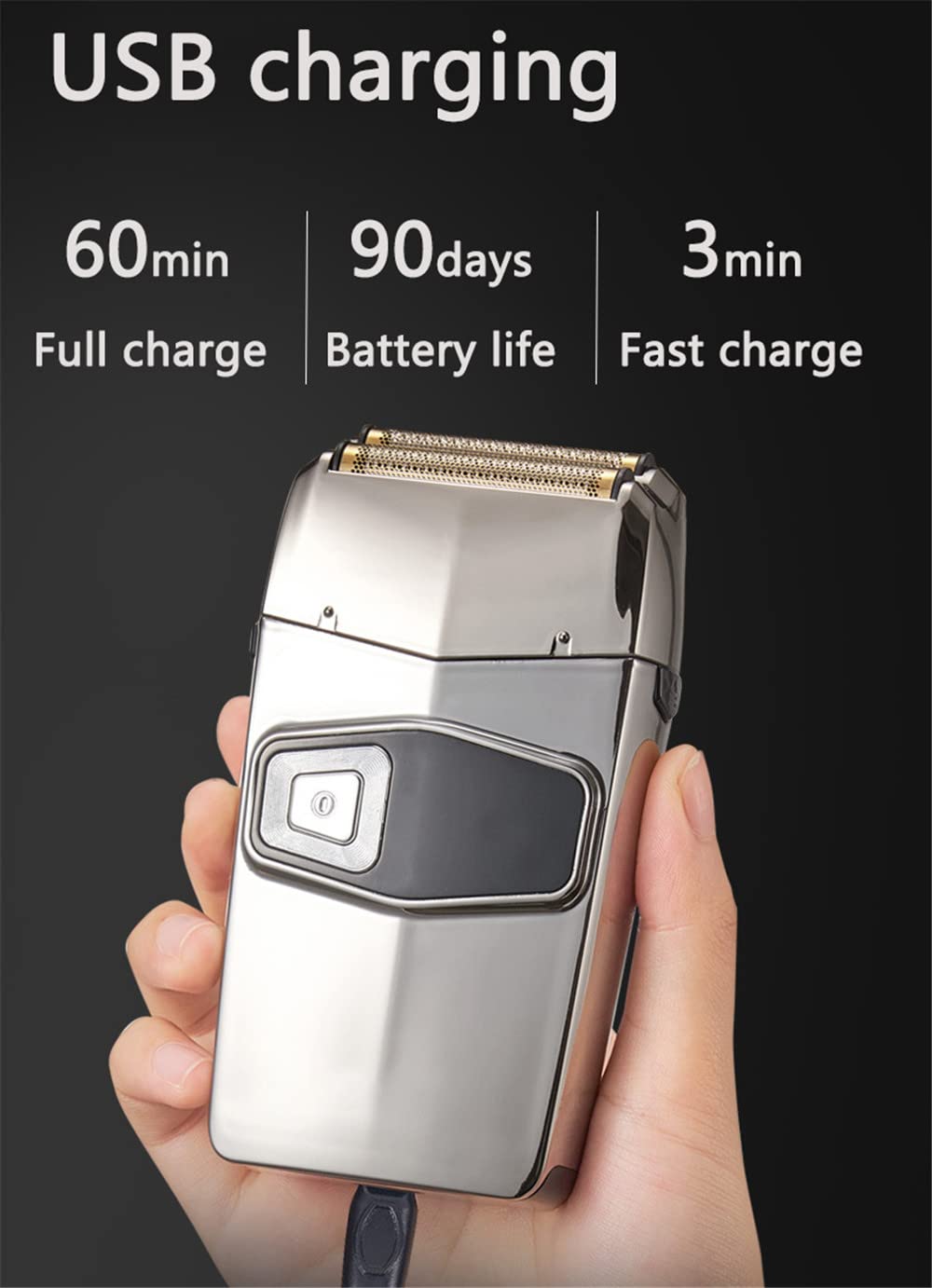 Electric Shaver, Led Digital Display, Electric Shavers For Men Barber Shaver With Precision Trimmer, Beard Trimmer With Recharge