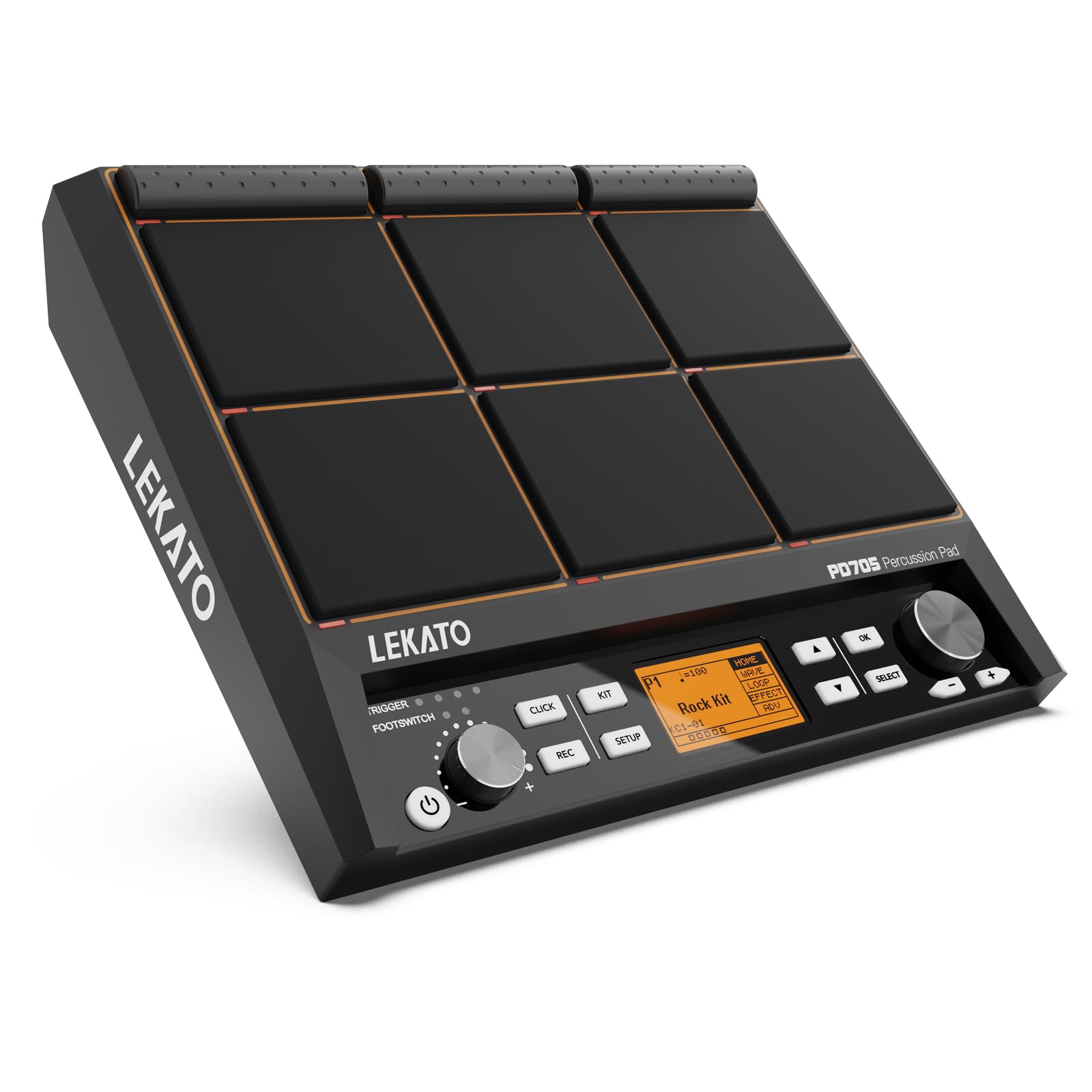 Drum Sample Pad, Lekato Electric Drum Set Pad With 9 Velocity Sensitive Drum Pad, Built In 30 Drum Kits, Percussion Pad Multipad
