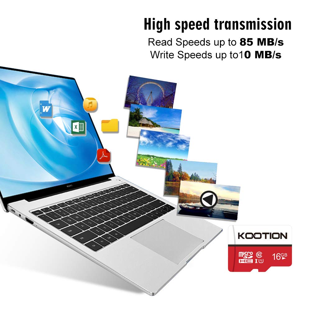 Kootion 10 Pack 16Gb Micro Sd Card Class 10 Micro Sdhc Card 16 Gb Uhs I High Speed Tf Card R Flash C10 U1 Memory Card